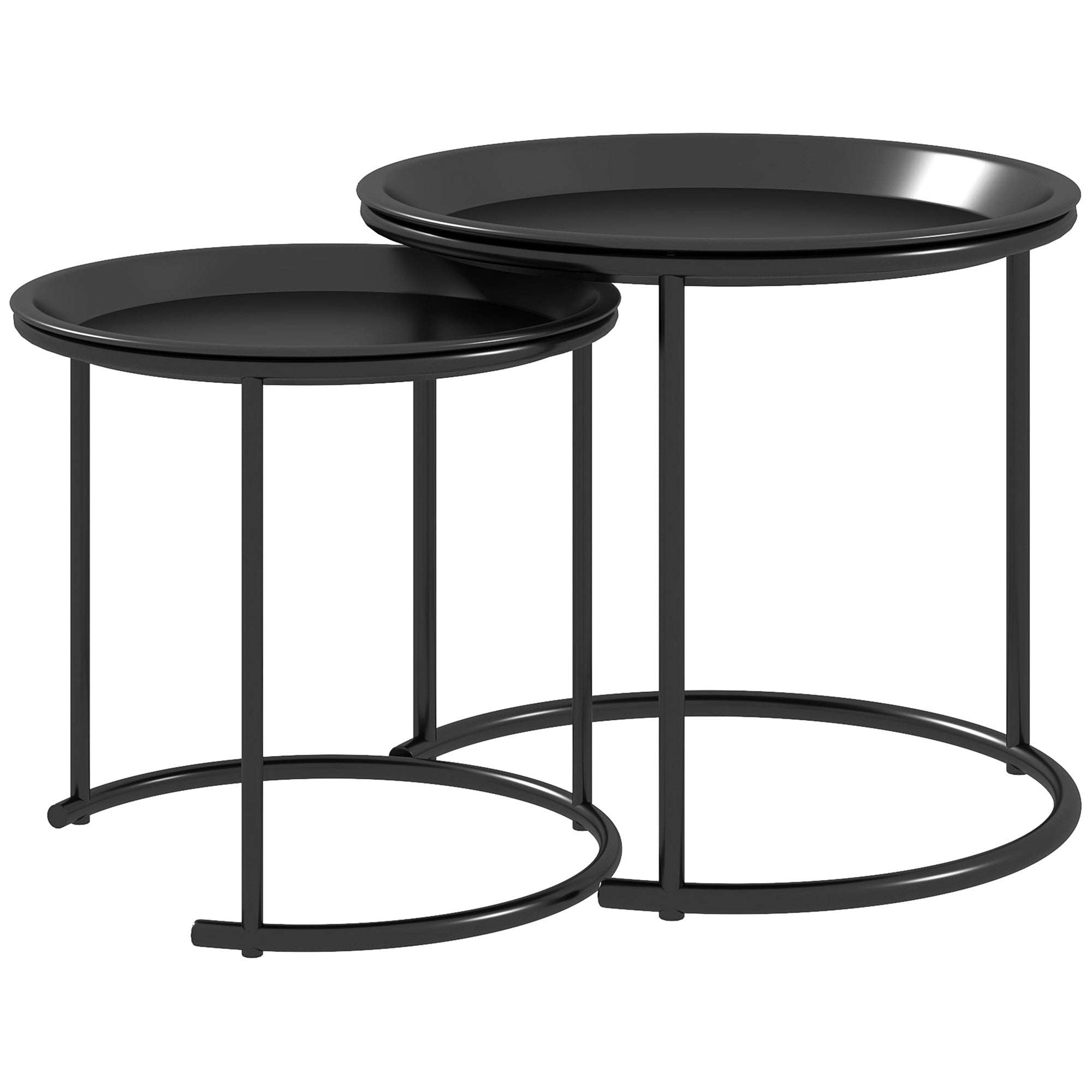 Sæt med 2 Elegante Sorte Metal Sideborde - Black Friday Tilbud