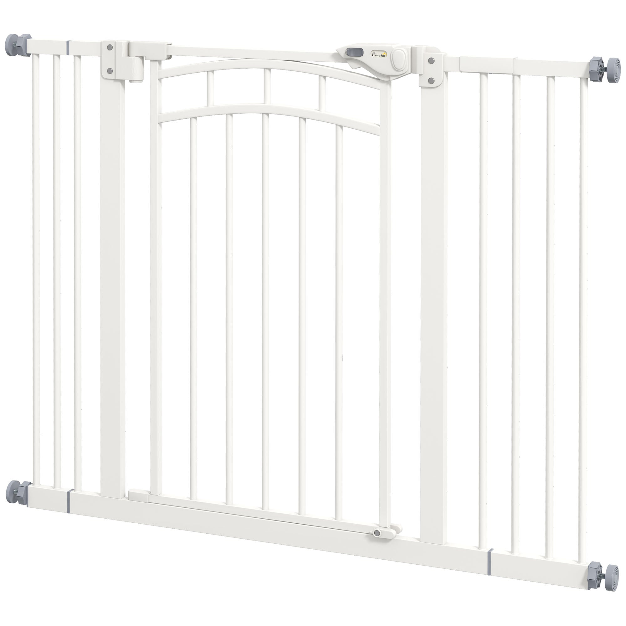 Trappegitter Hundegitter, Automatisk Lukning, Enhåndsbetjening, 100 Cm X 4 Cm X 76 Cm, Hvid Black Friday Aosom Tilbud