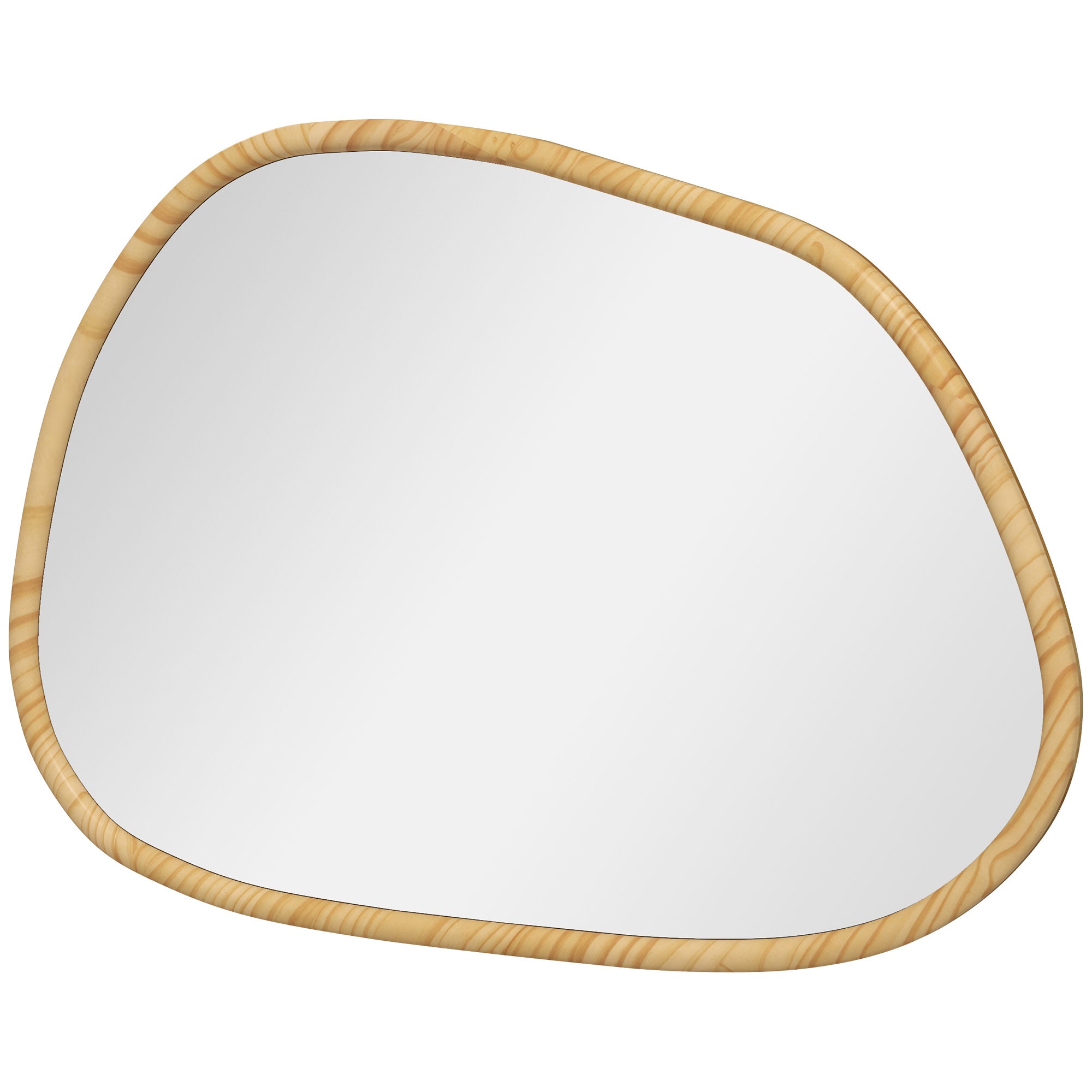 Vægspejl Dekorativt Spejl, Vintage Design, 70 Cm X 2,1 Cm X 50 Cm, Massivt Træ, Naturlig Black Friday Aosom Tilbud