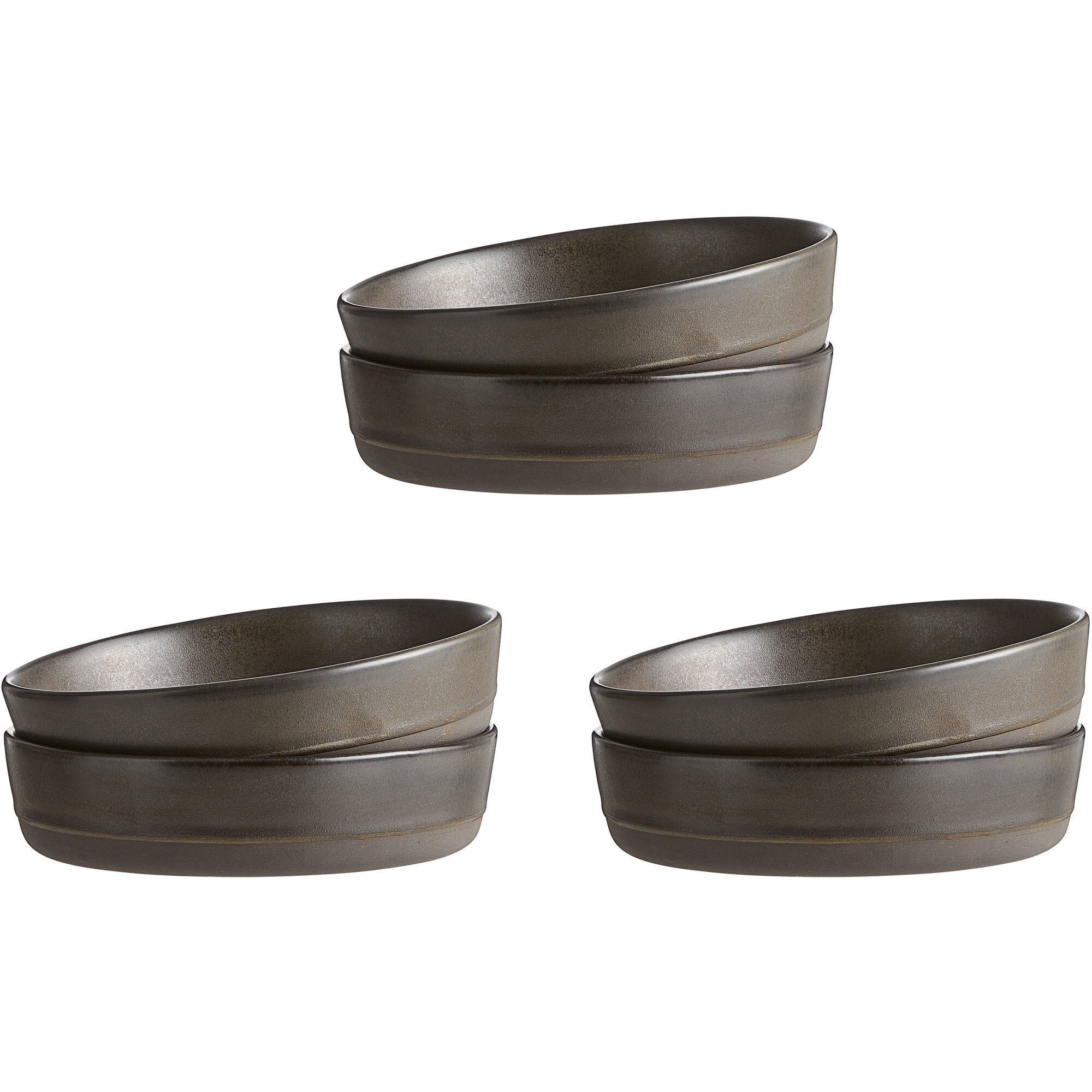 Dyb Tallerken i Metallic Brun - 6 Stk. Black Friday Tilbud