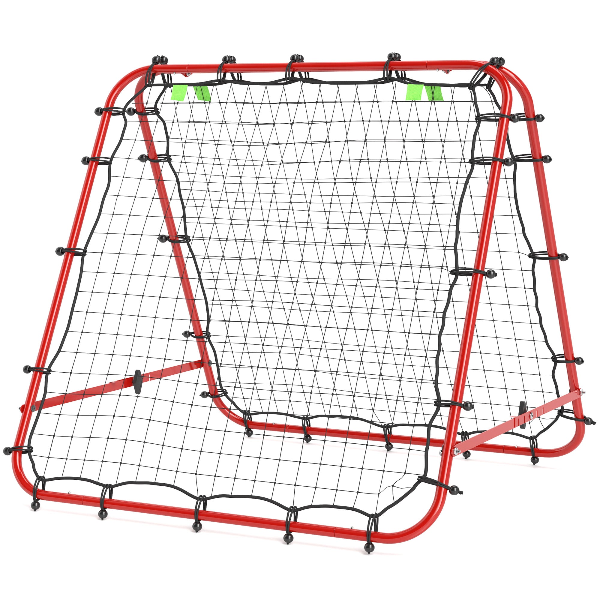 Fodboldmål, Justerbart, Foldbart, Metalramme, 100 X 95 Cm, Rød Black Friday Aosom Tilbud