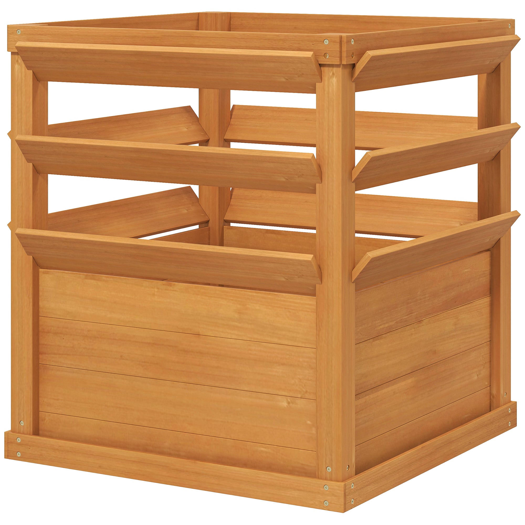 Højbed Med Espalier, Espalier Blomsterkasse Træ 65 X 65 X 60 Cm Karamelbrun Black Friday Aosom Tilbud
