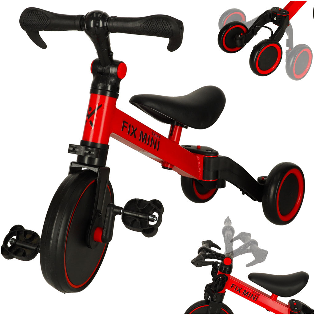 Trike Fix Mini Cross Country Trehjulet Cykel 3 I 1 Med Pedaler Rød Black Friday Ikonka Tilbud