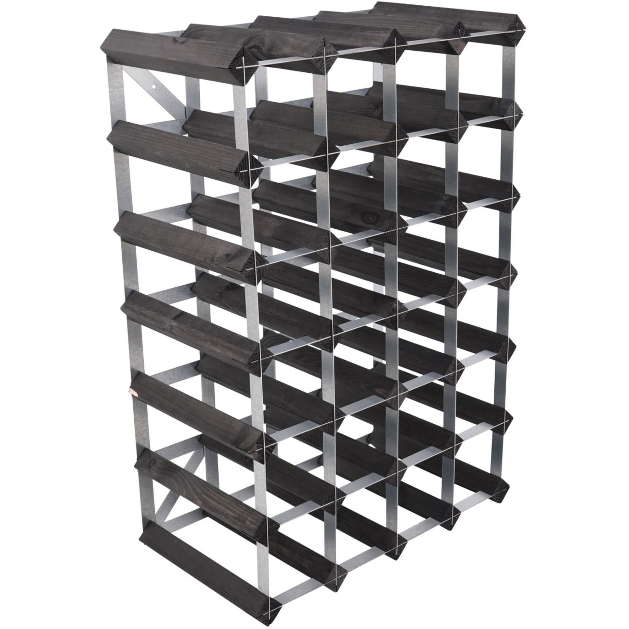 Vinreol Saml Selv Sort 30 Flasker Black Friday Traditional Wine Rack Tilbud