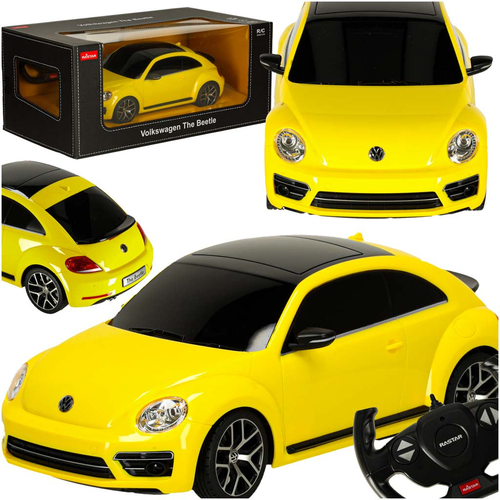 Fjernstyret Bil 1:14 Volkswagen Beetle Gul Black Friday Ikonka Tilbud