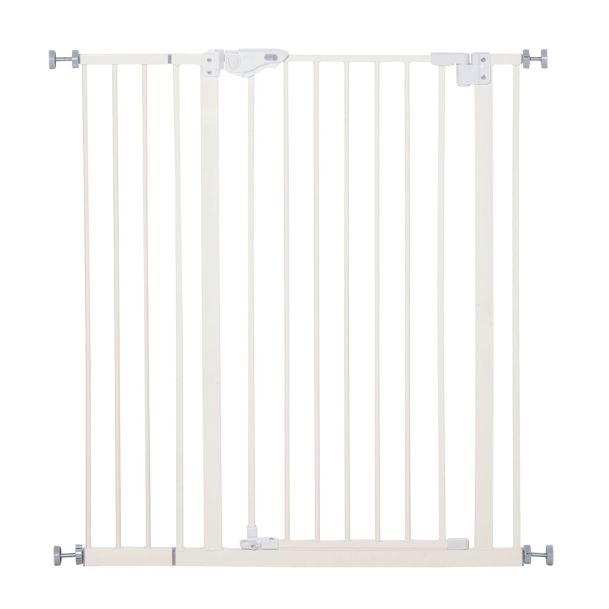 Ekstra Høj Hundegitter Med Automatisk Lukning, Metalramme, 97,5 X 104,1 Cm, Hvid Black Friday Aosom Tilbud