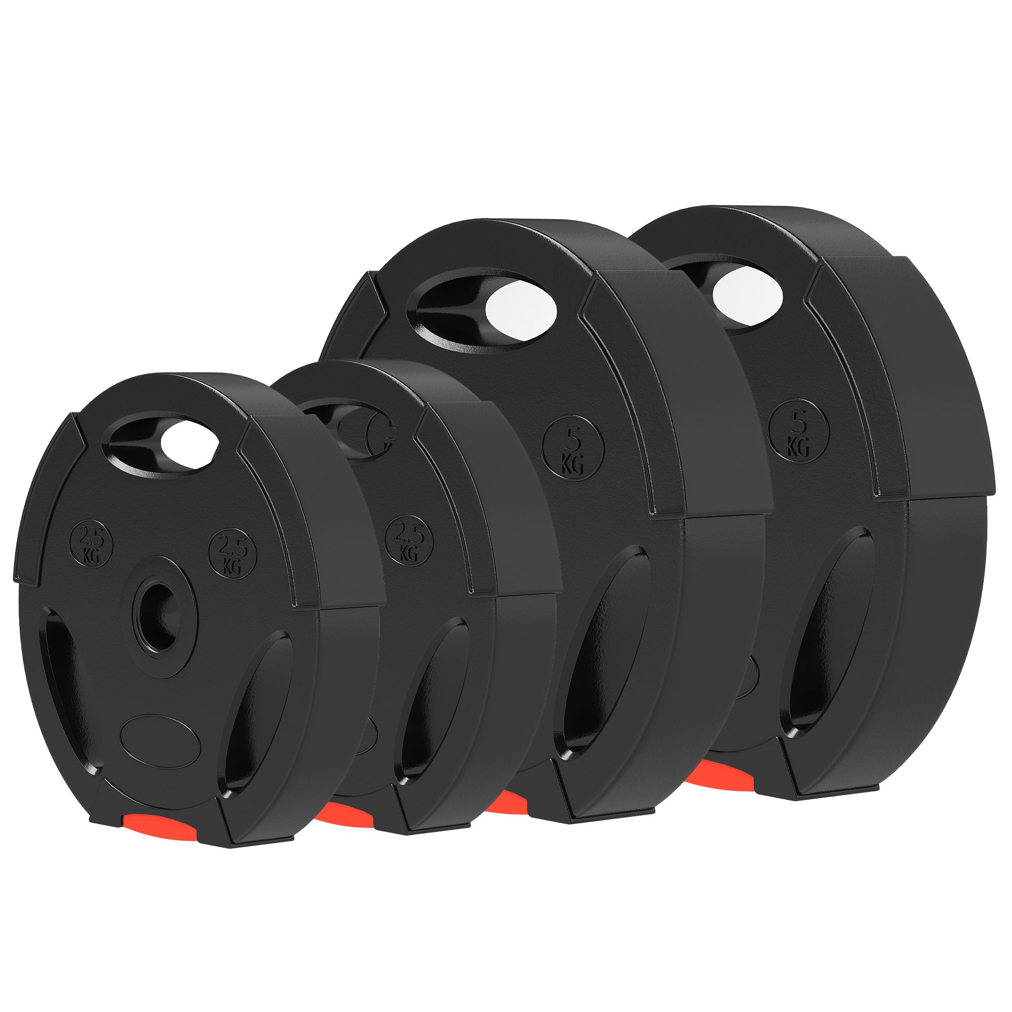 4 Delt Vægtskivesæt Til Træning, Fitnesscenter, Hjemmetræning, Styrketræning, 2 X 5 Kg Og 2 X 2,5 Kg, Sort Black Friday Aosom Tilbud