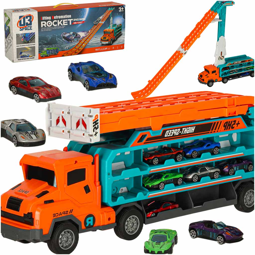 Campingvogn Med Racerbanerutschebane 6el Orange Black Friday Ikonka Tilbud