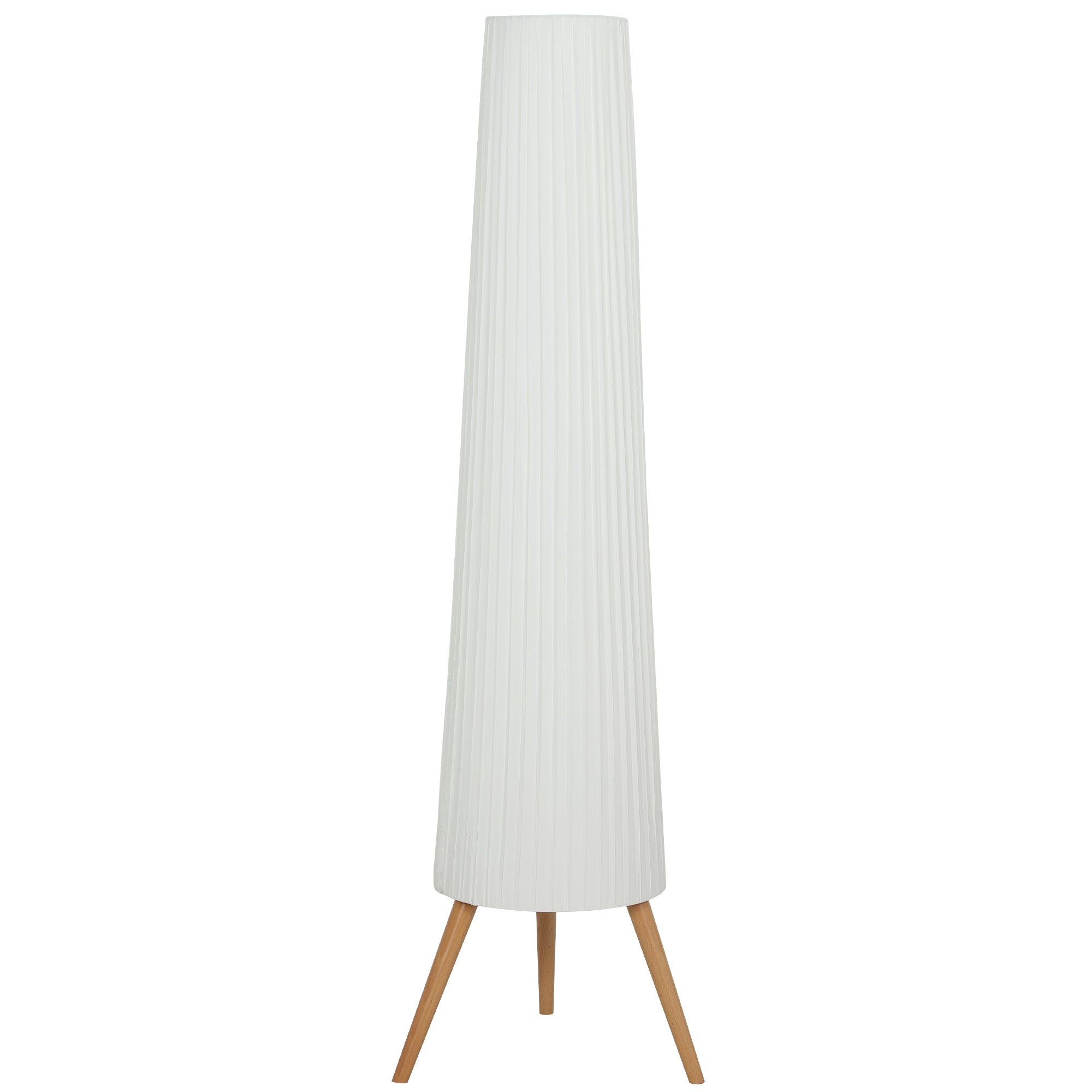 Led Gulvlampe Til Stue, Dæmpbar, Træ Med Trebensfod, Gulvlampe Med Fodkontakt, 46 X 46 X 153 Cm, Hvid Black Friday Aosom Tilbud