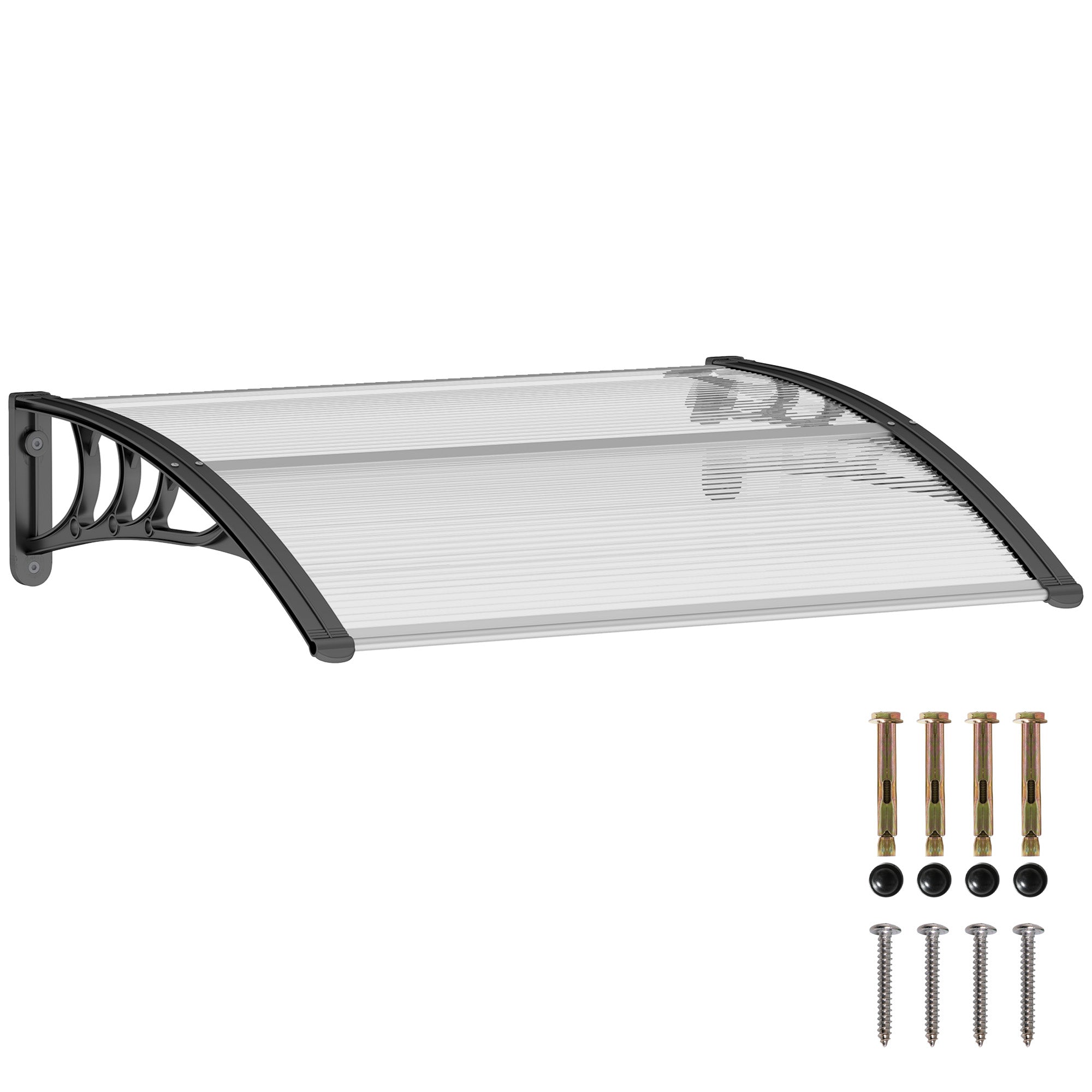 Baldakin Til Hoveddør 100 X 75 Cm Hult Baldakin Tagdækning Polycarbonat Transparent Black Friday Aosom Tilbud