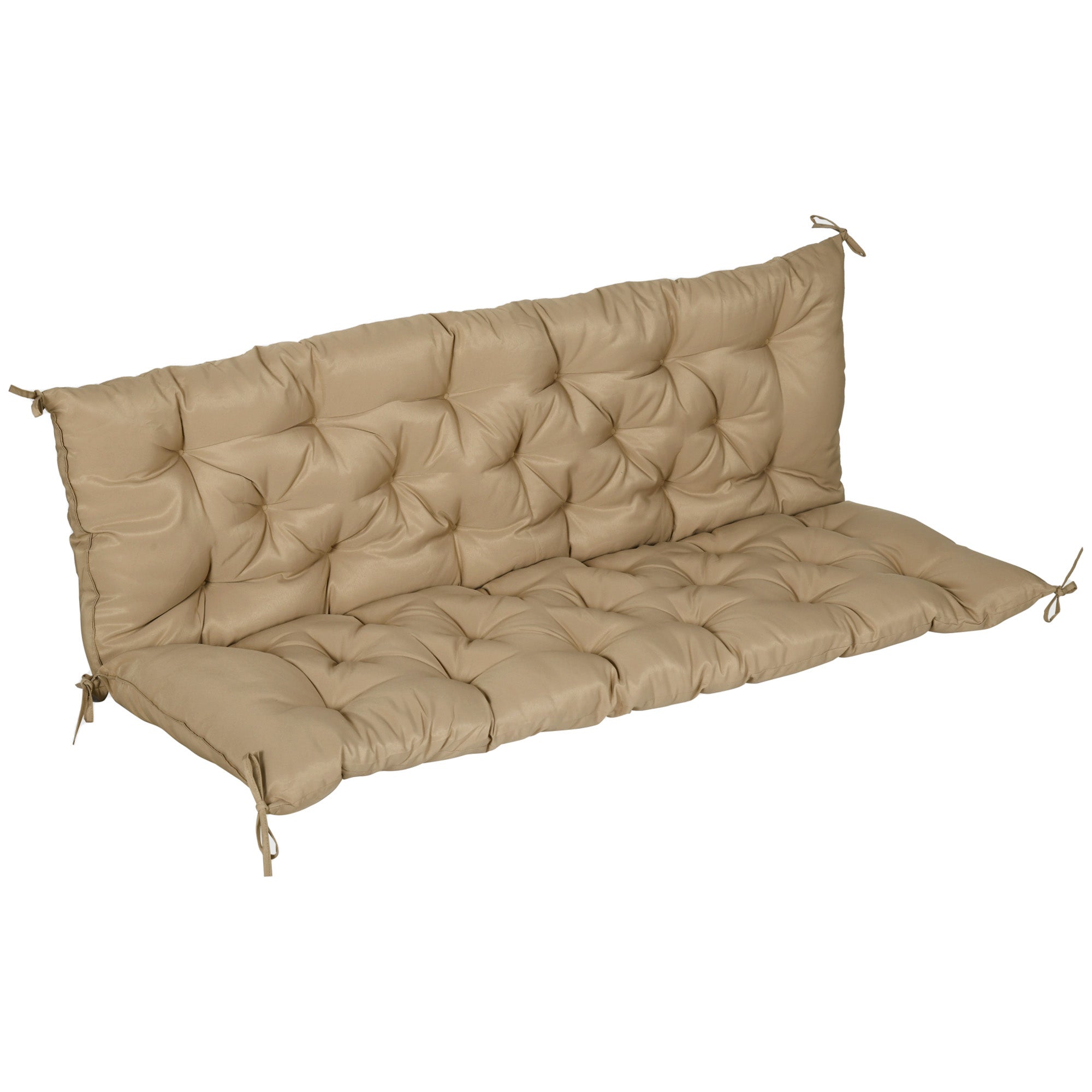 3 Personers Bænkehynde 150x98x8 Cm Med Stropper, Bænkehynde Til Havemøbler Og Verandagynge, Khaki Black Friday Aosom Tilbud