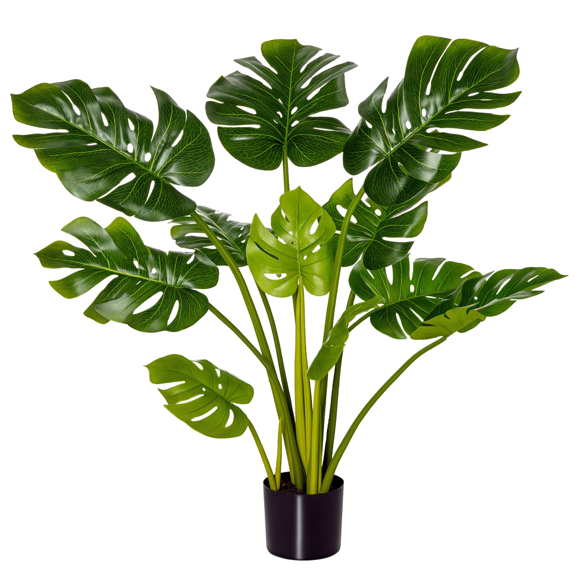 Kunstige Planter 110 Cm Kunstig Monstera Kunstige Planter I Potte Kunstigt Træ Stueplante Dekorativ Plante Kontorplante Plastikpotte Til Indendørs Og Udendørs Black Friday Aosom Tilbud