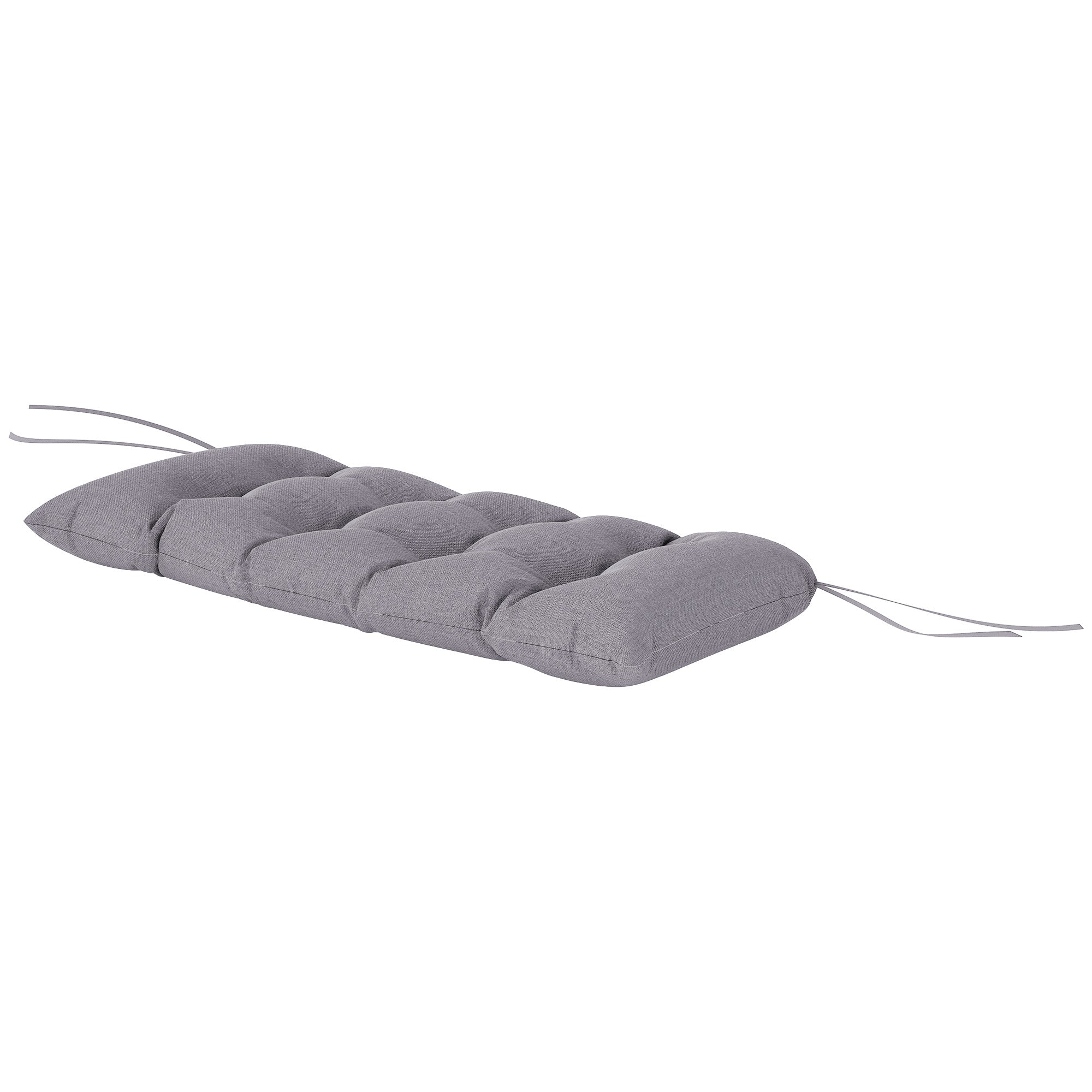 Bænkhynde 105 X 46 X 12,5 Cm Med Bånd, Udendørs Siddehynde Til Havemøbler, Bænk, Grå Black Friday Aosom Tilbud