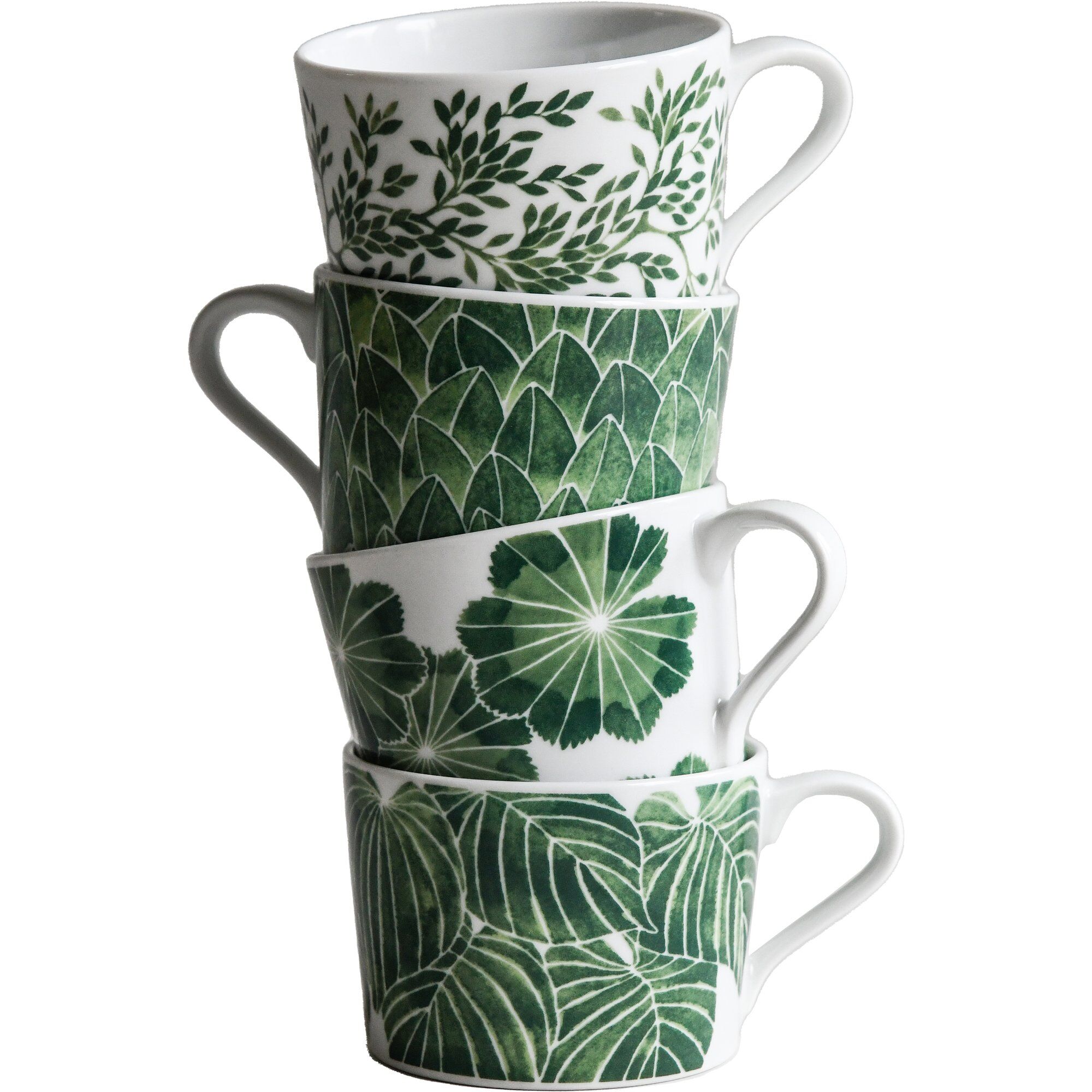 Botanica Kop, Grøn, 4 Stk. Black Friday Götefors Porslin Tilbud