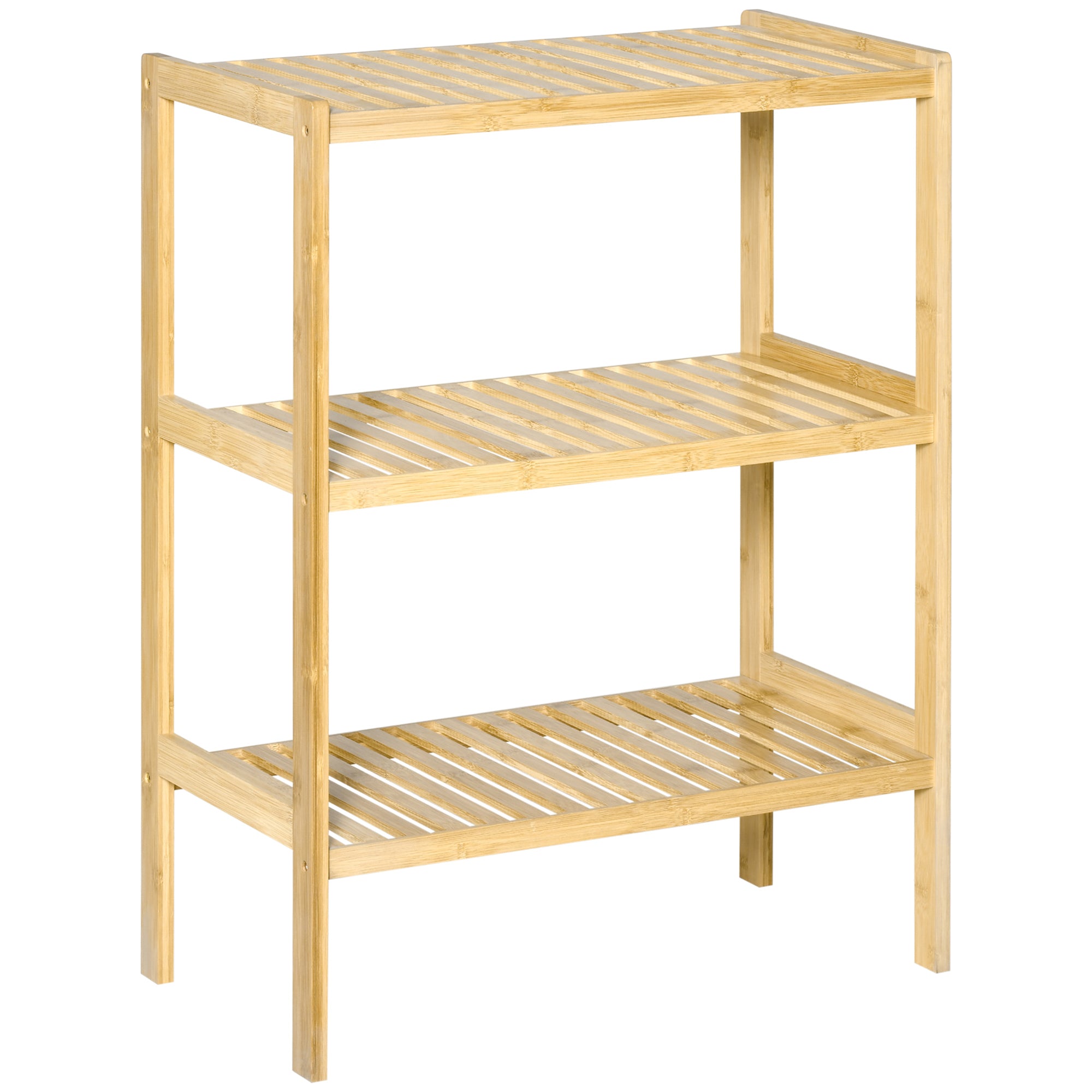 Bambushylde Med 3 Hylder, Bambus, 62 Cm X 33 Cm X 80 Cm, Naturlig Black Friday Aosom Tilbud