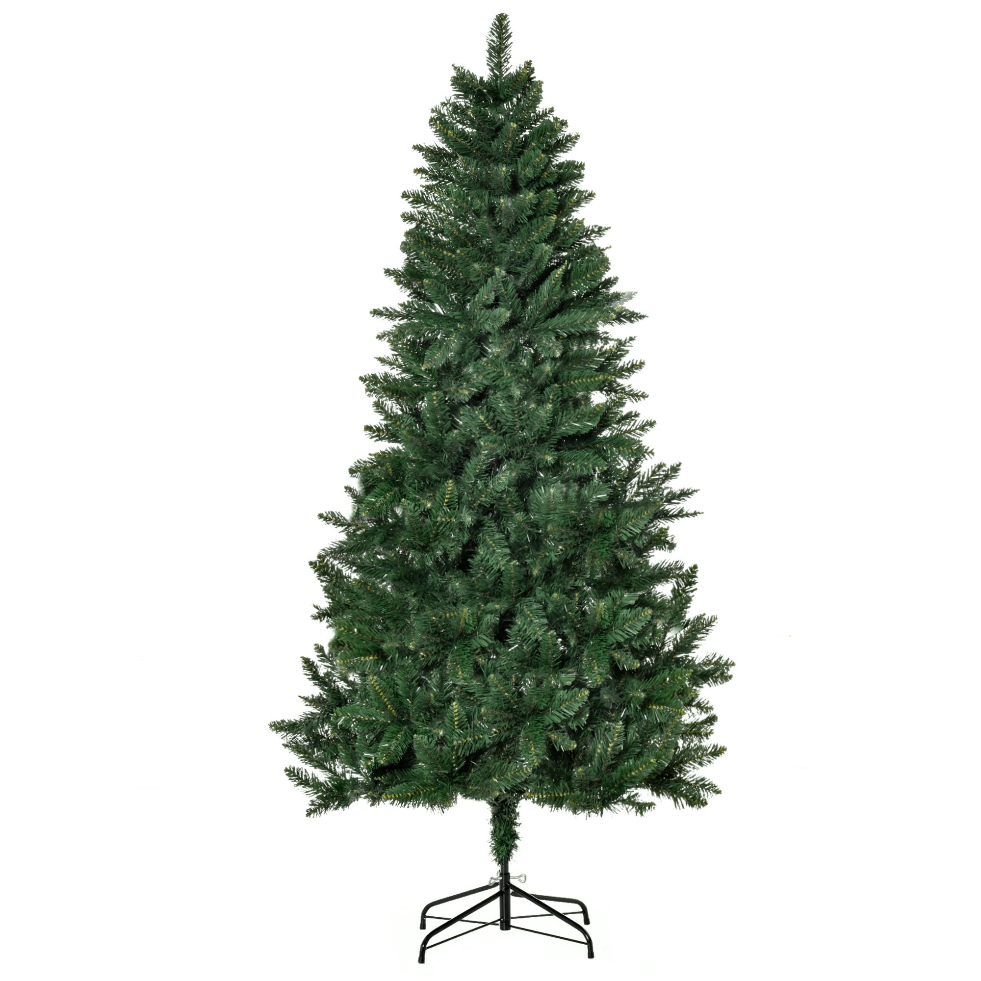 Kunstigt Juletræ 180 Cm Fyrretræ Med 724 Grene, Metalfod Til Indendørs Brug Black Friday Aosom Tilbud