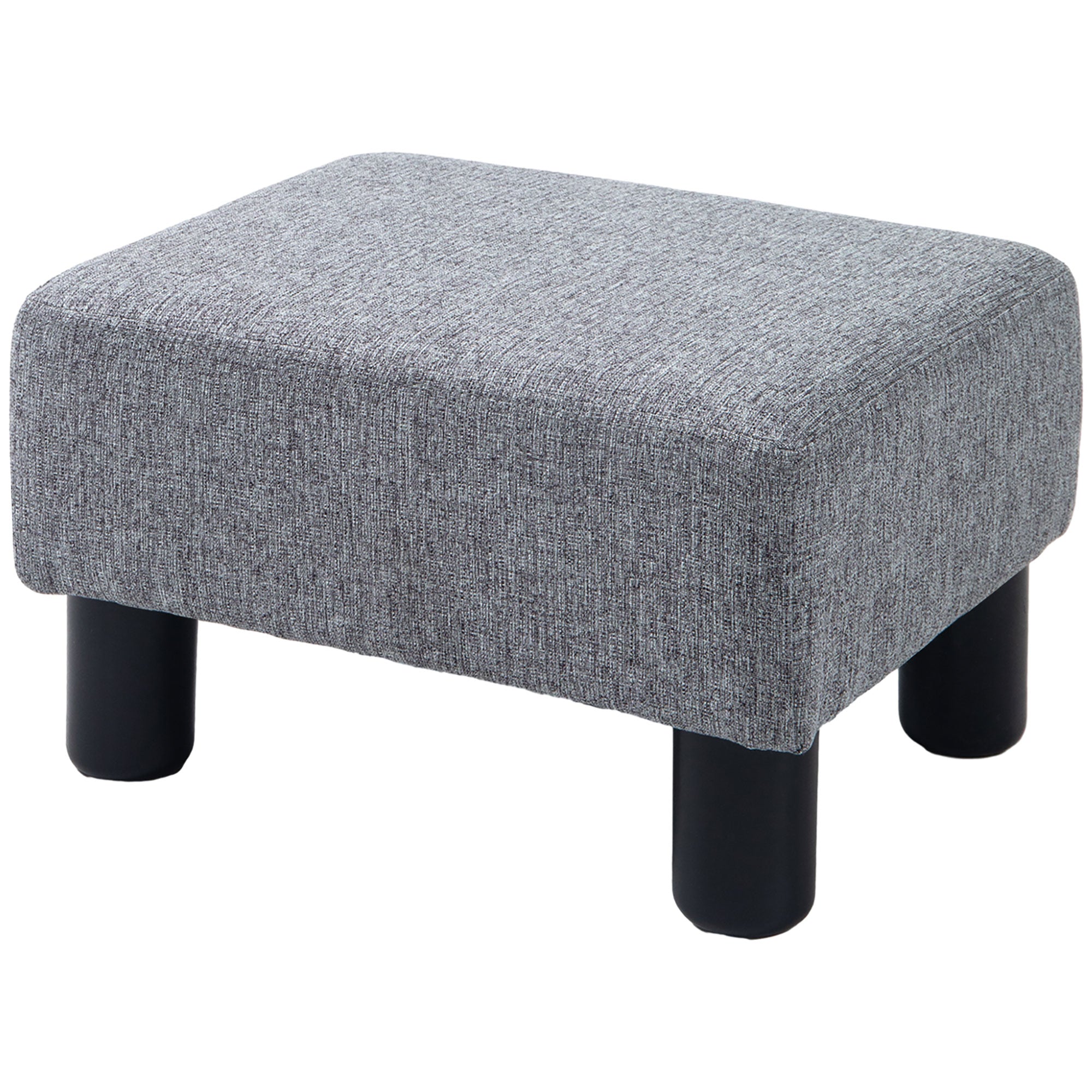 Skammel Med Betræk I Hørlook, Op Til 110 Kg, Lysegrå, 40 X 30 X 24 Cm Black Friday Aosom Tilbud