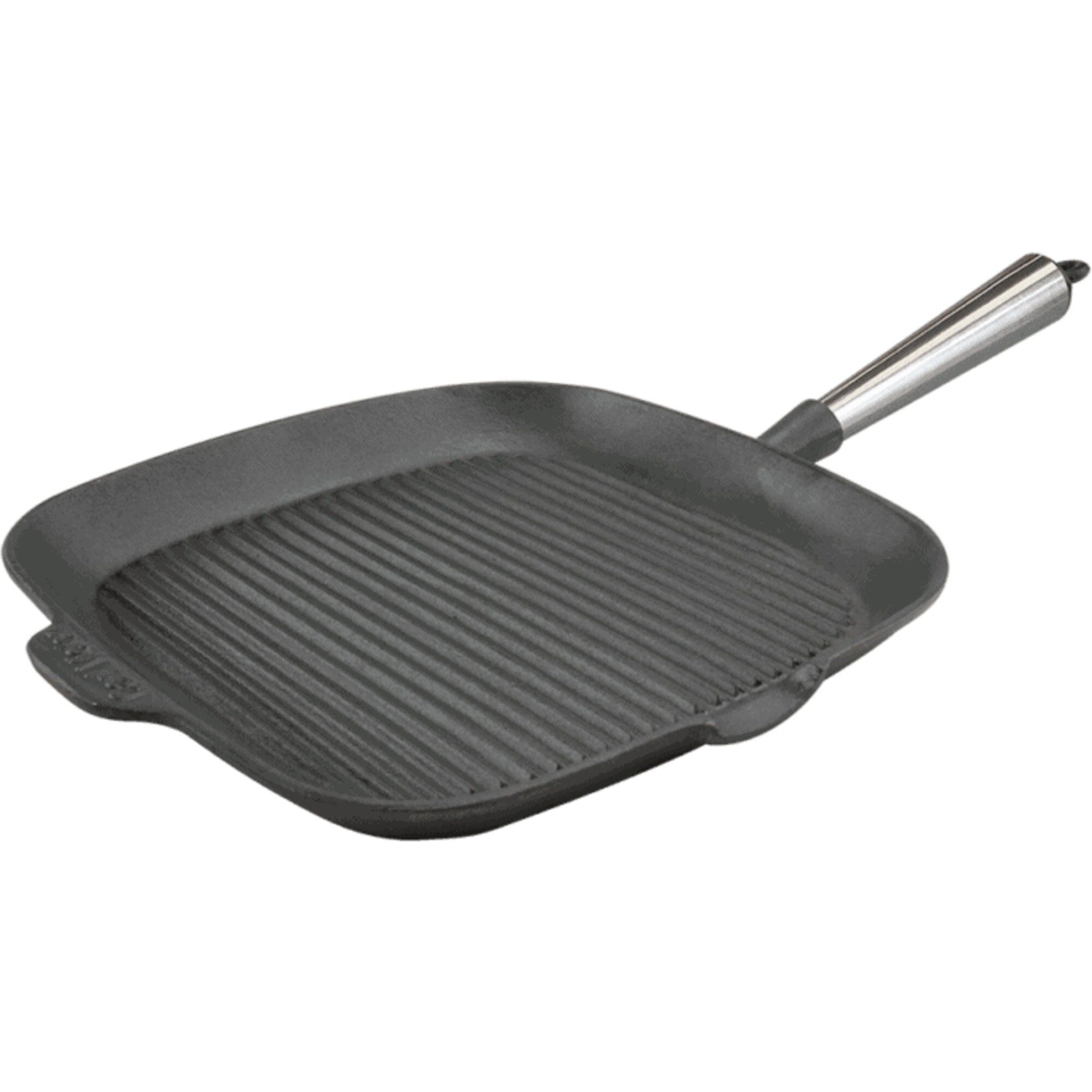 Firkantet Grillpande Støbejern 28 Cm Med Høje Kanter, Jern Black Friday Carl Victor Tilbud