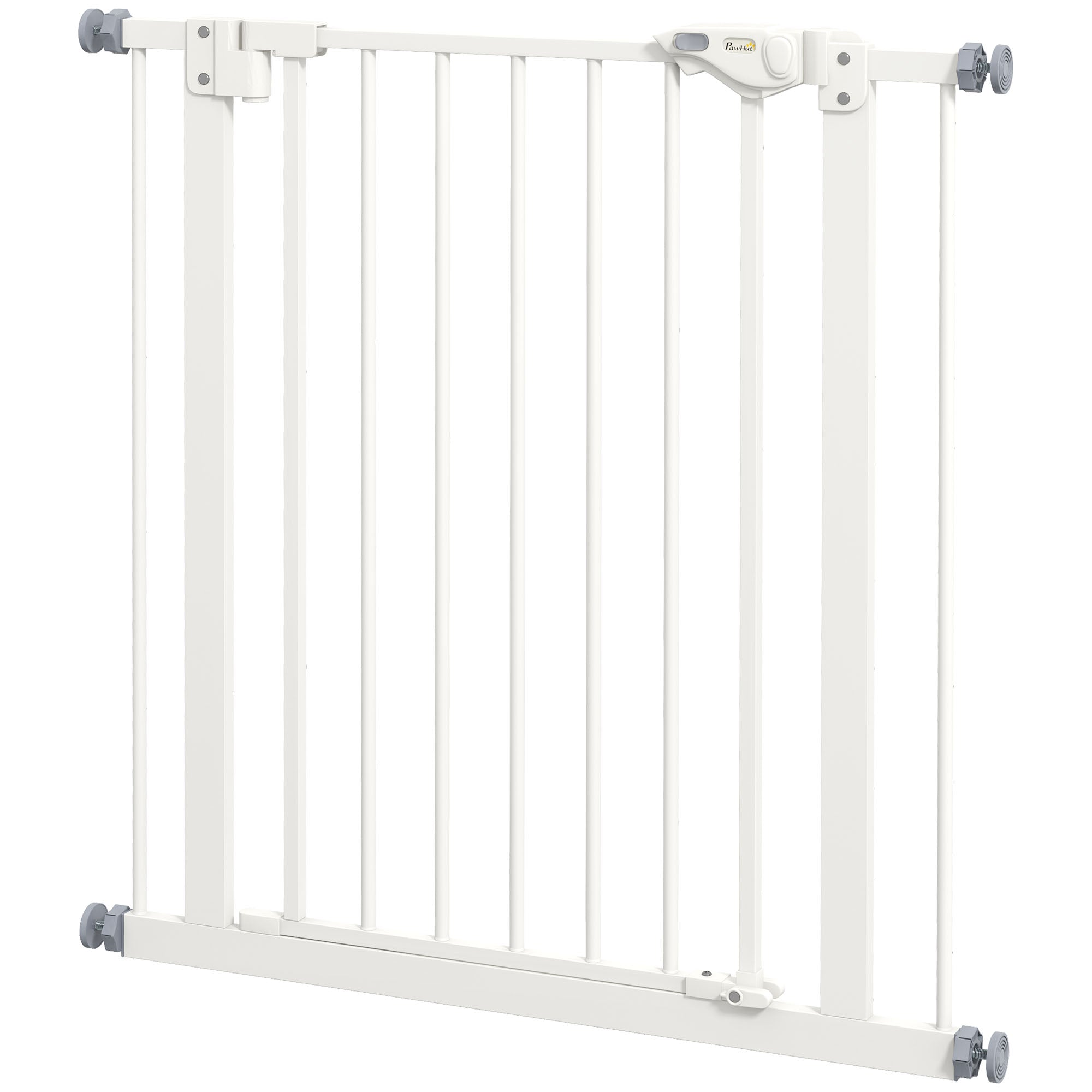 Hundegitter, Kæledyrsgitter, Metal, Plast, 74 80 Cm, Hvid Black Friday Aosom Tilbud