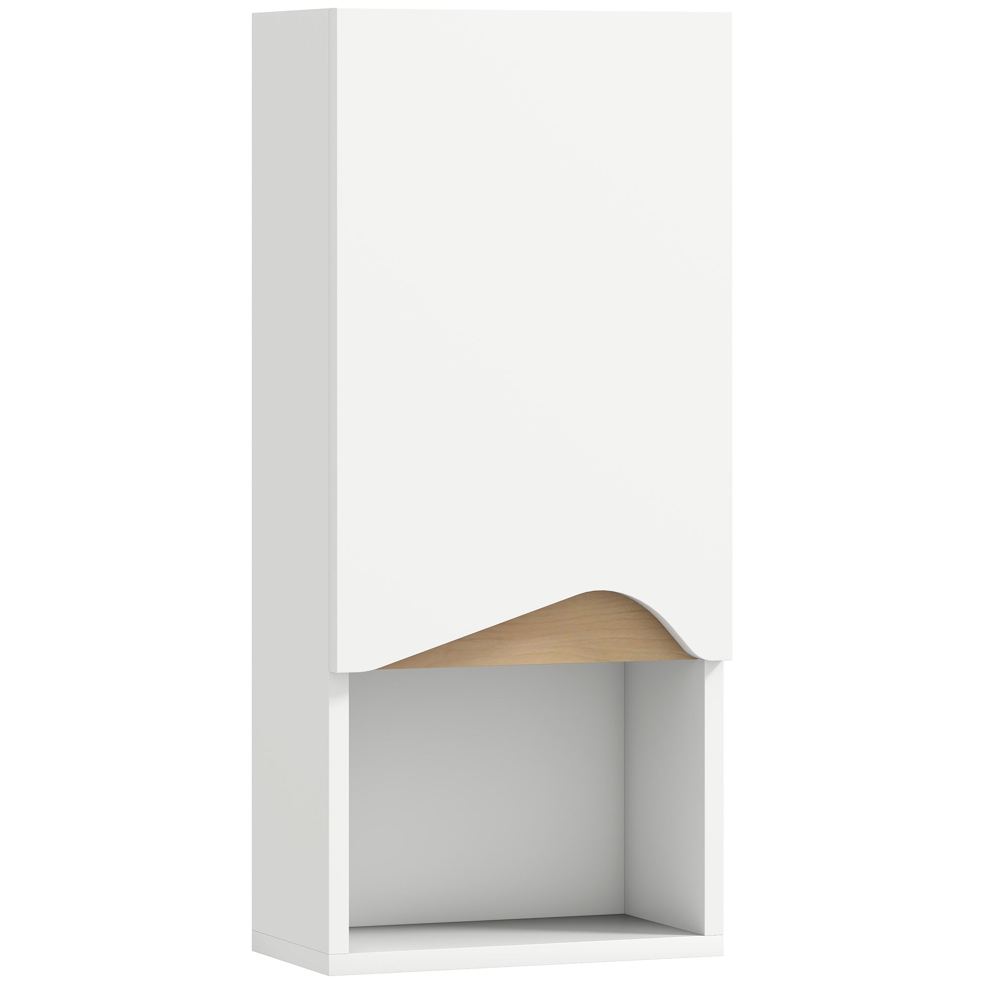 Badeværelsesskab Med Soft Close Dør Og åbent Rum, 30 X 17 X 67 Cm, Hvid Black Friday Aosom Tilbud