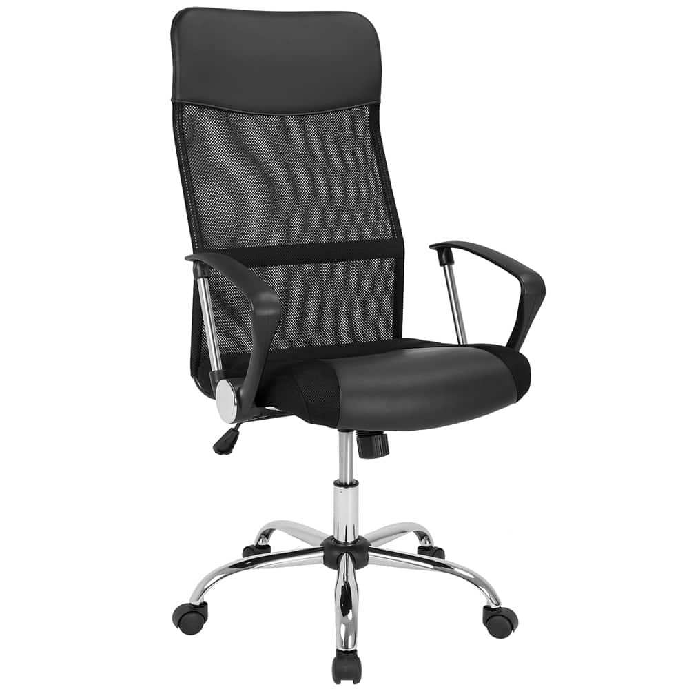 Rygvenlig Kontorstol I Sort Mesh Black Friday Deuba Tilbud