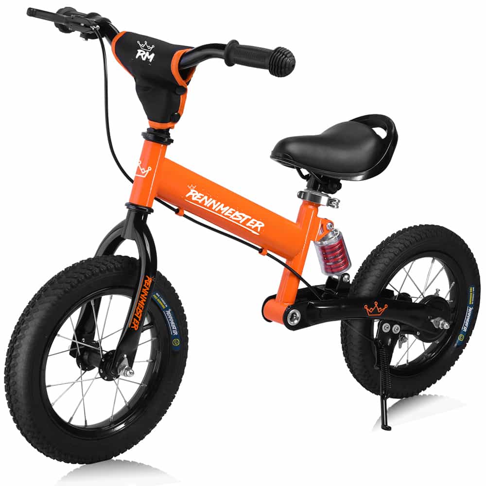 Børnecykel Fra 2 år, 50kg, Luftgummi Dæk, Affjedring, Orange Black Friday Deuba Tilbud