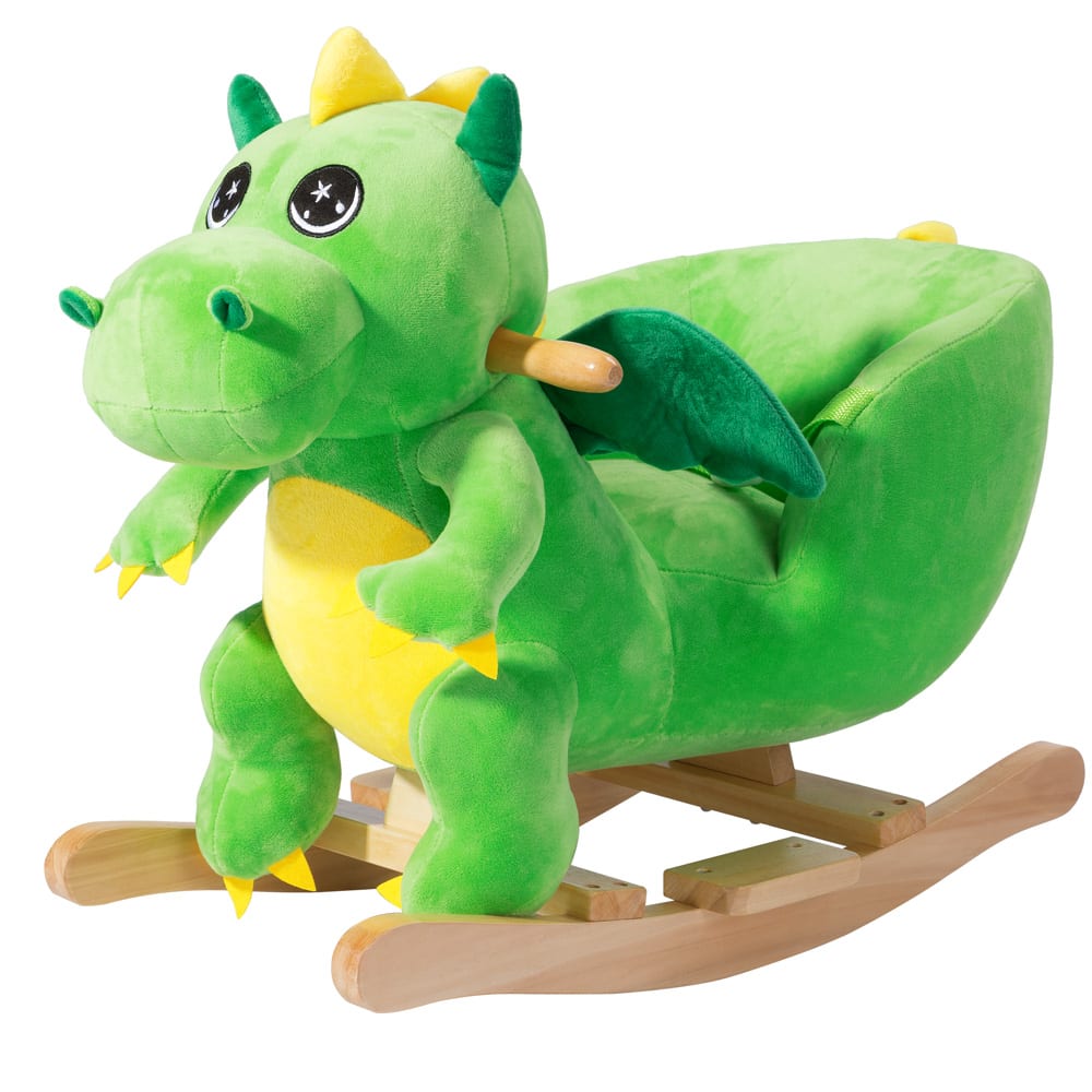 Gyngedyr Dino Green med Sikkerhedssele - Black Friday Tilbud!