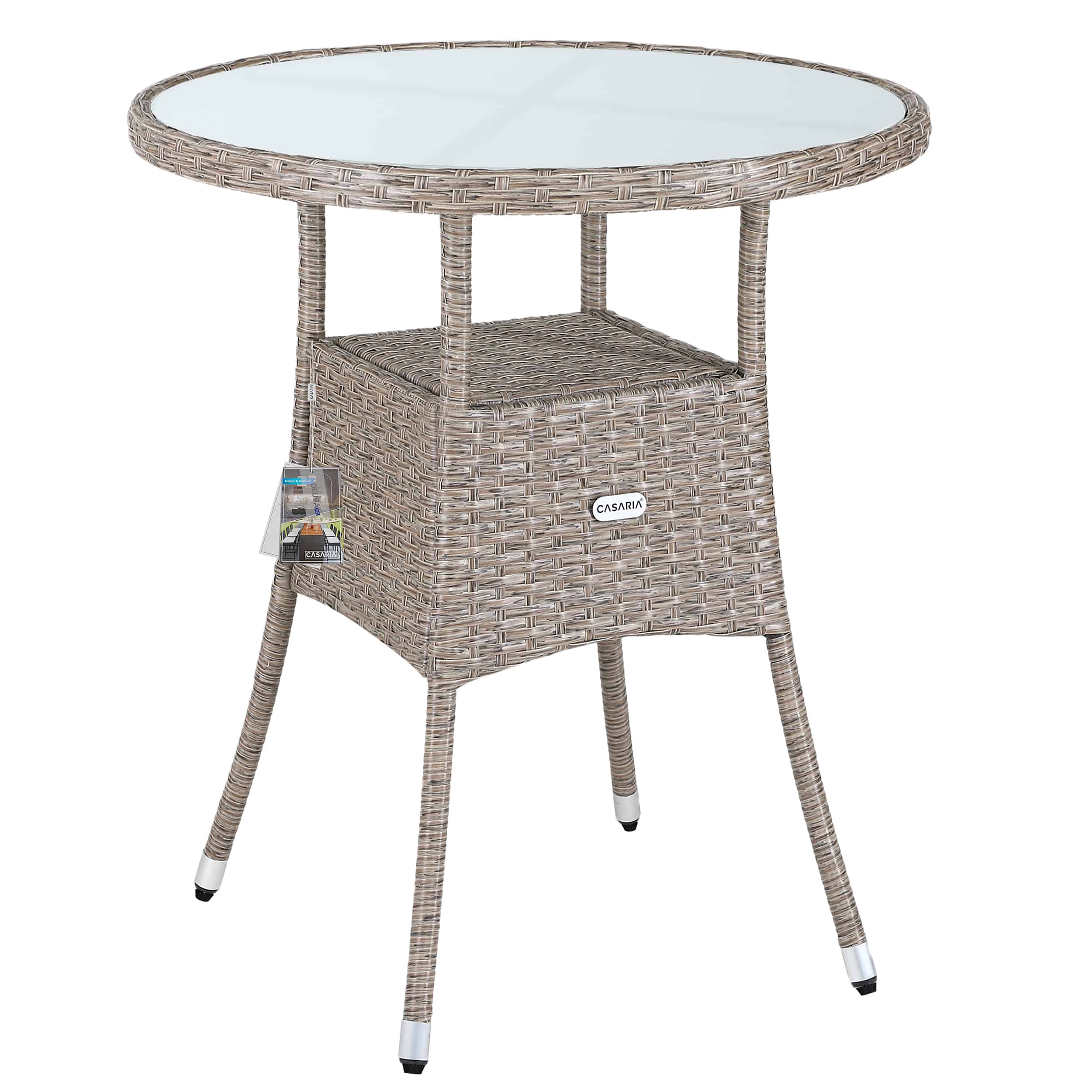 Polyrattan Bordcreme ø60cm Black Friday Deuba Tilbud