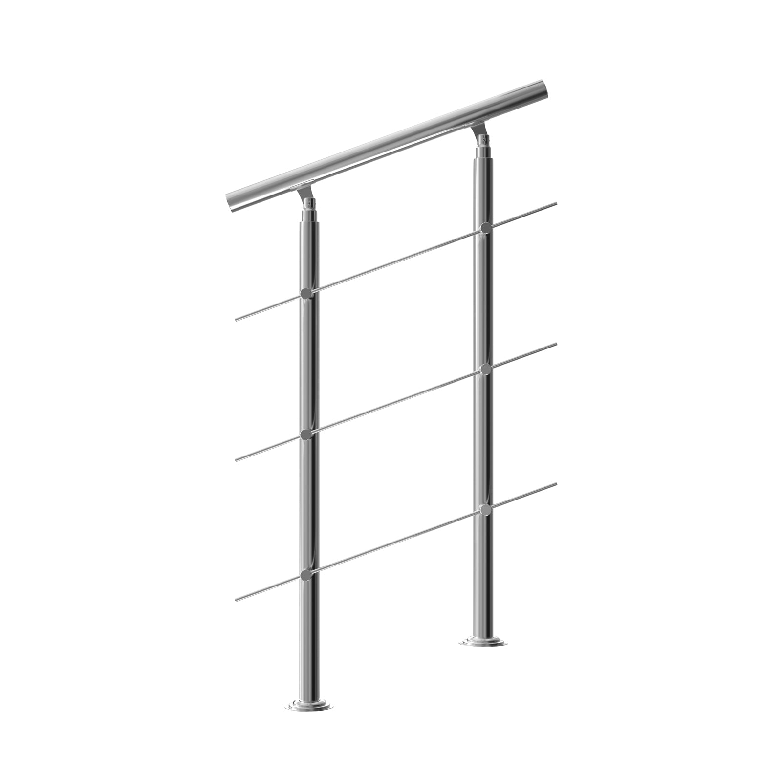 Trappegelænder Rustfrit Stål 80cm 3 Stivere Black Friday Deuba Tilbud