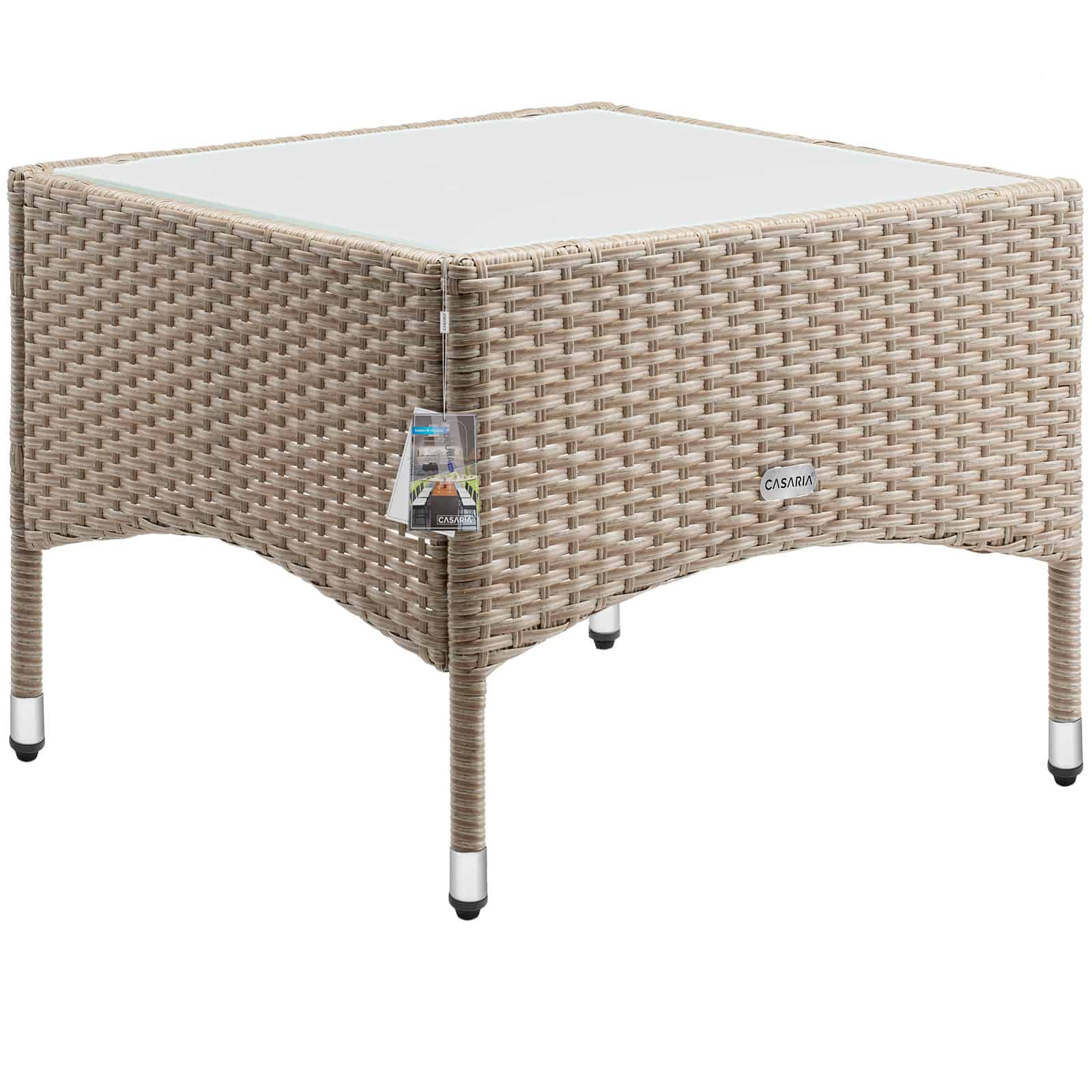 Polyrattan Sidebord i Grå Beige – Black Friday Tilbud!