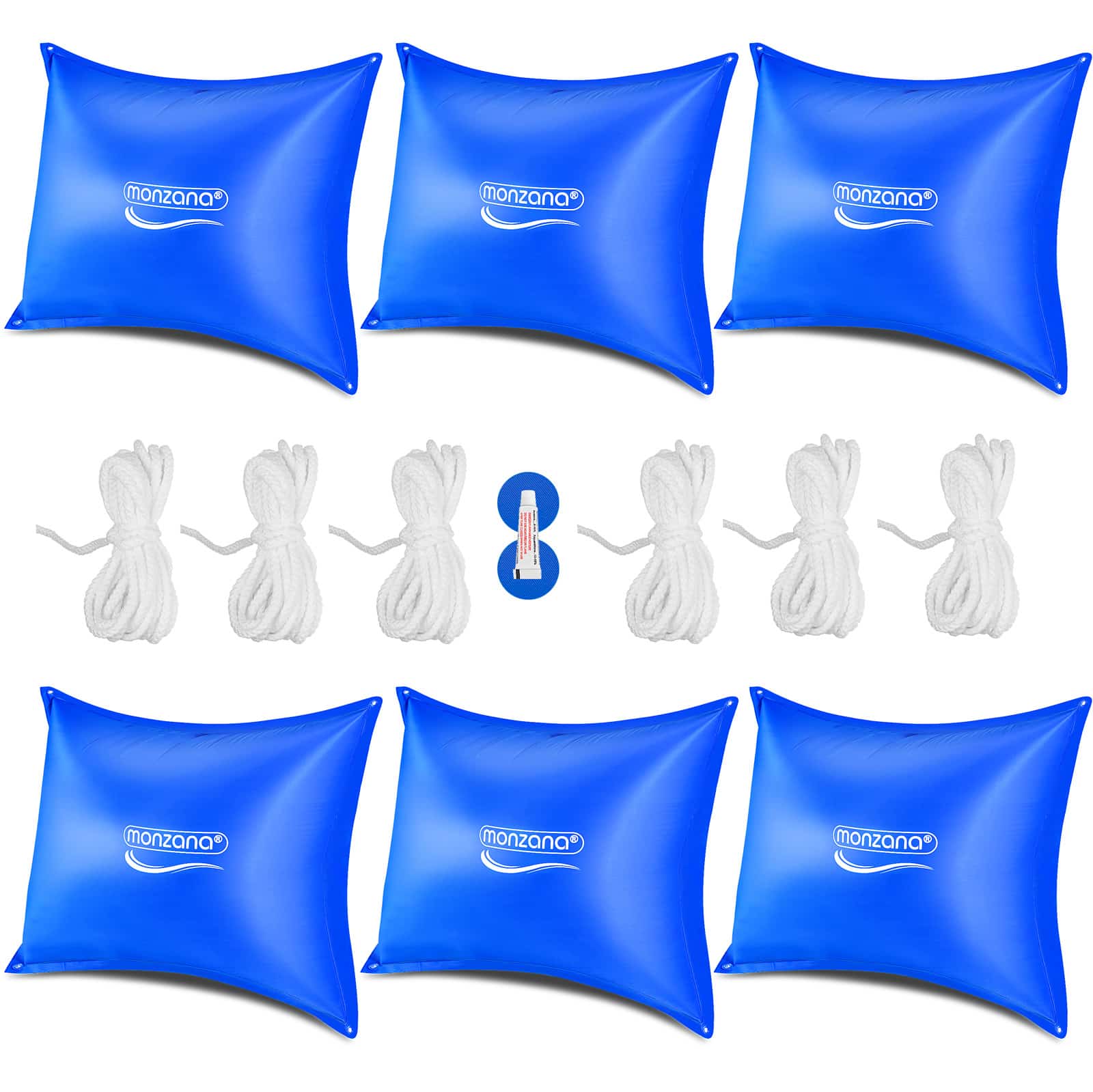 Poolpude Op Til  20â°c Vinter  Luftpude X Inkl. Reb Pvc Dobbeltsøm Sikkerhedsventiløjer Poolovertræk Vinteropbevaring, Størrelse: 6x 120x120cm Poolpude Black Friday Deuba Tilbud