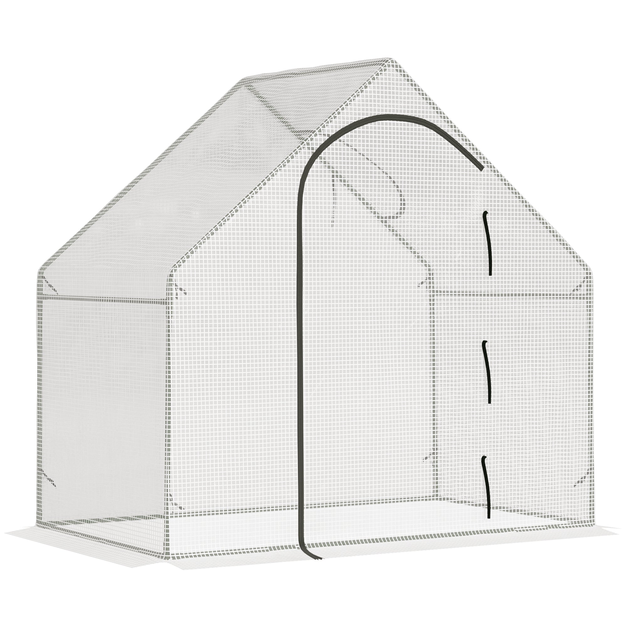 Drivhus Til Walk In, 1,80 X 1,00 X 1,68 M, Foliedrivhus, Robust Presenning, Hvid Black Friday Aosom Tilbud