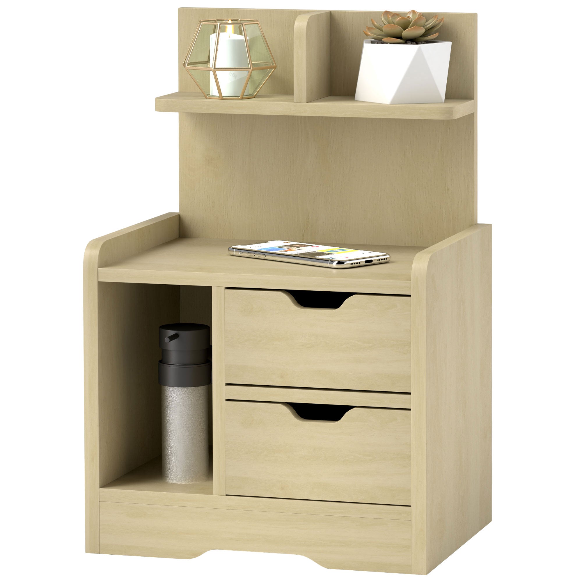 Elegant natbord med 2 skuffer – Black Friday Tilbud!