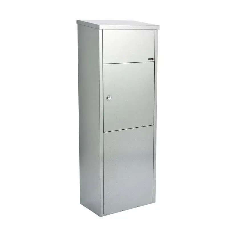 600 Pakkepostkasse Med Cylinderlås   Galvaniseret Black Friday Allux Tilbud