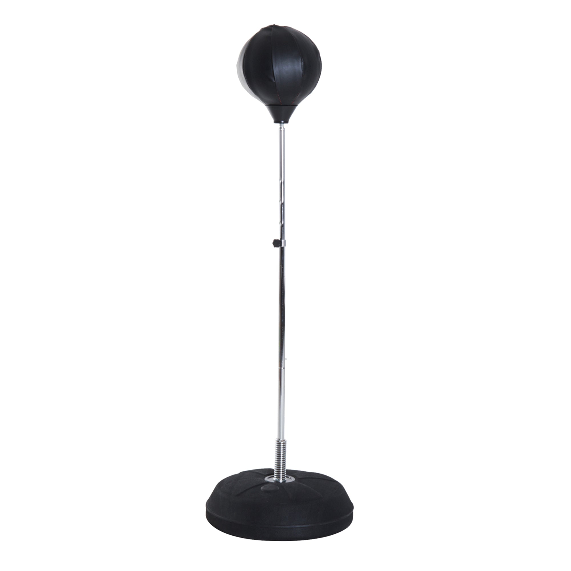 Boksesæt Med Boksebold, Højdejusterbar, Inklusive Boksehandsker, 126 144 Cm, Sort Black Friday Aosom Tilbud