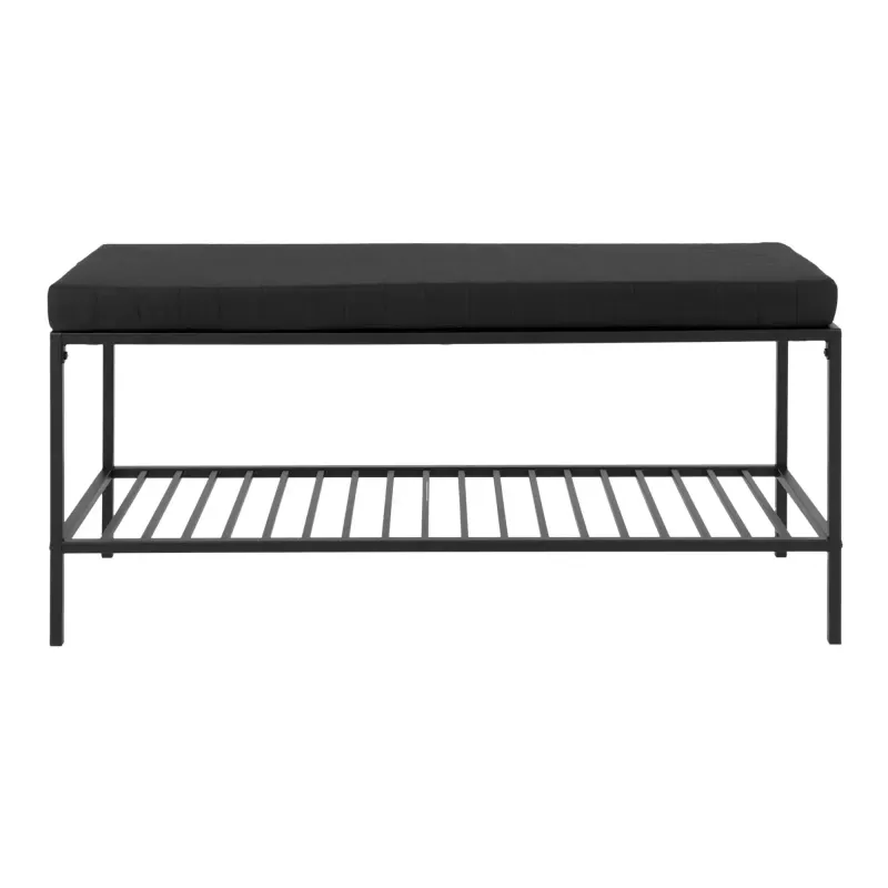 Bænk I Sort Ramme Og En Sorte Hylde Og Hynde   1401250 Black Friday Homeshop Tilbud