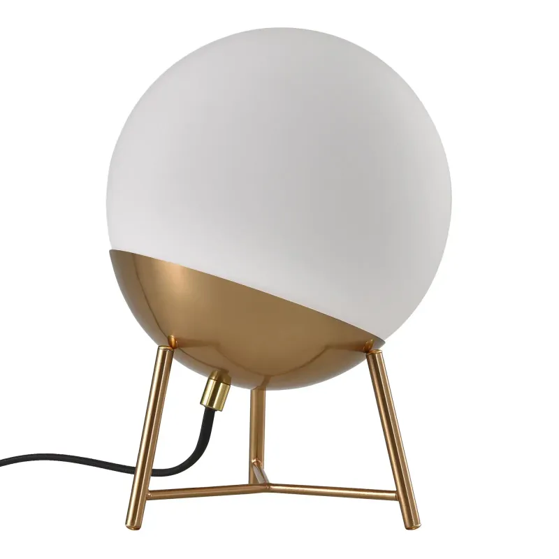 Elegant Bordlampe i Hvidt Glas med Messing – Fantastisk Tilbud!