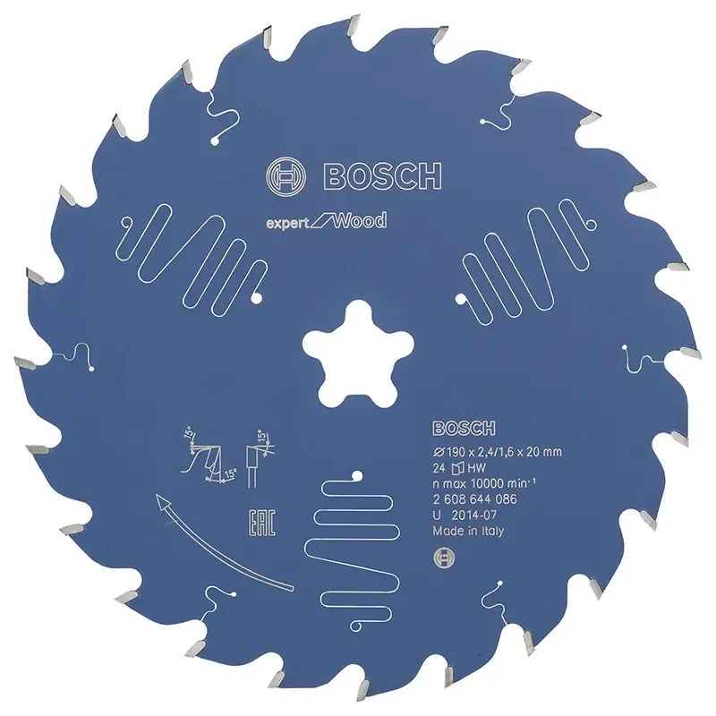 Rundsavsklinge 190xfastfixx2,4mm 24t Exp Wood   2608644086 Black Friday Bosch Tilbud