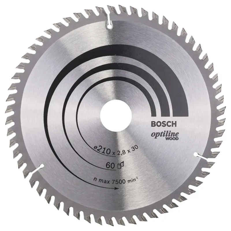 Rundsavsklinge Optiline ø210x2,8x30mm 60t   2608641190 Black Friday Bosch Tilbud