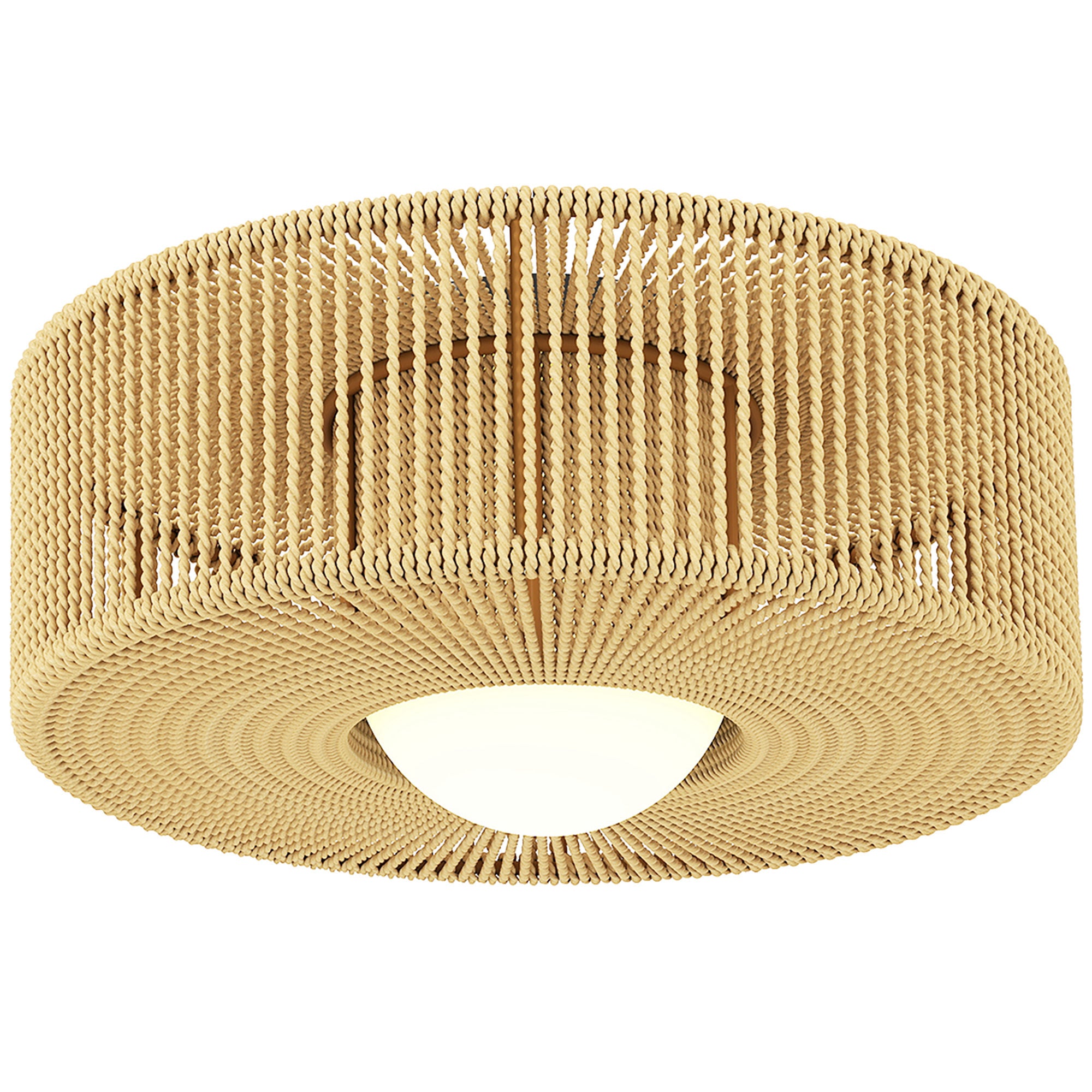 Loftlampe, Boho Loftlampe, Ophængt Med G9 Led Fatning, Rund Lampeskærm Af Hampreb Black Friday Aosom Tilbud