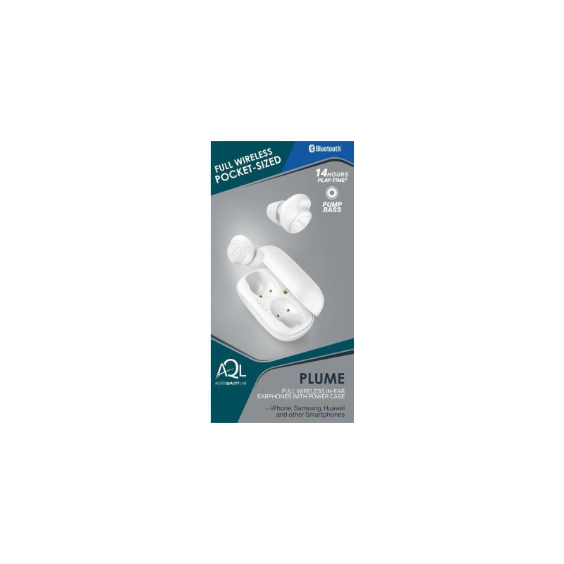 Aql Bt Earpods Plume, Tws, Hvid Trådløse In Ear øretelefoner Black Friday Cellularline Tilbud