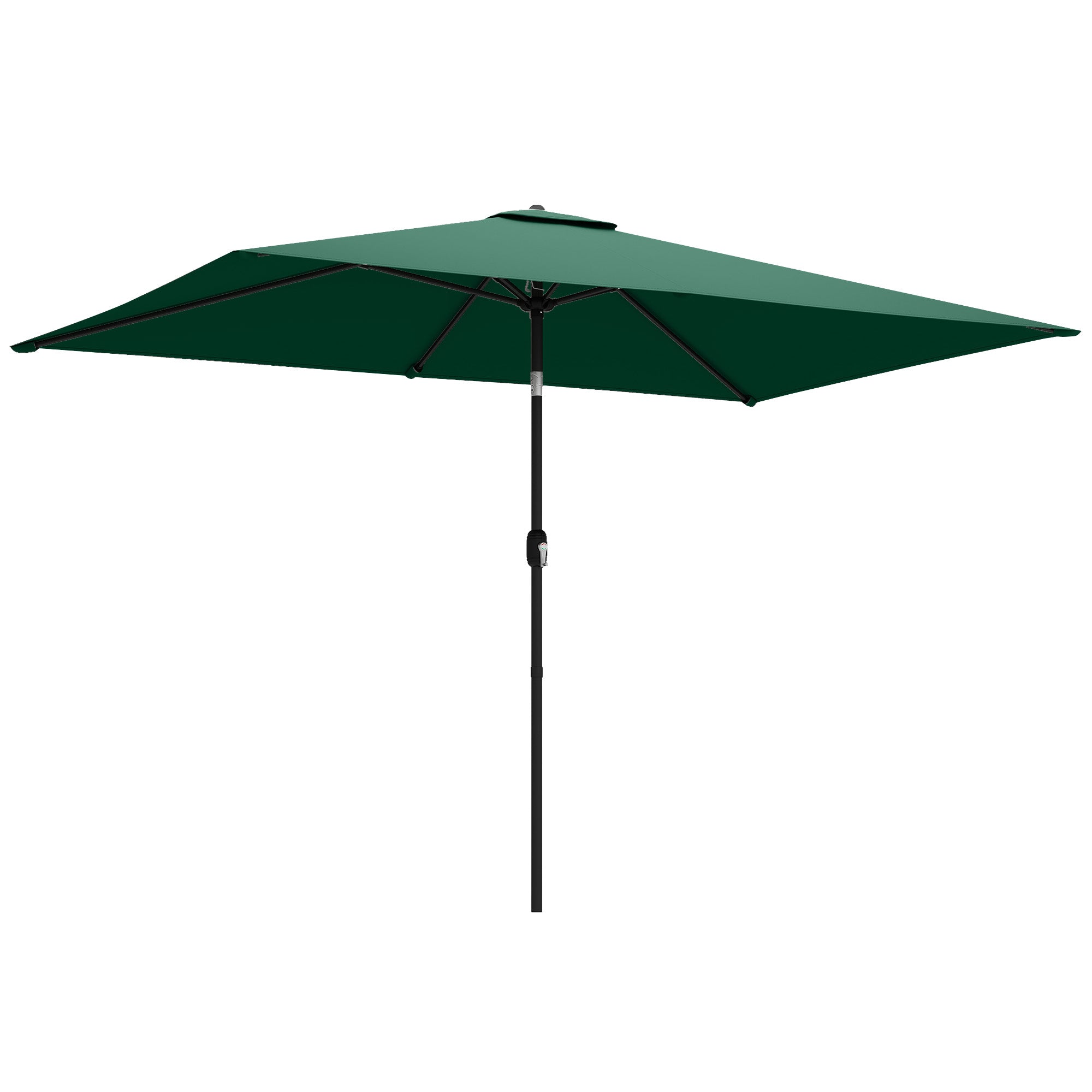Parasol 300 X 200 Cm, Vipbar Balkonparasol Med Håndsving Og Beskyttelsesovertræk, Grøn Black Friday Aosom Tilbud
