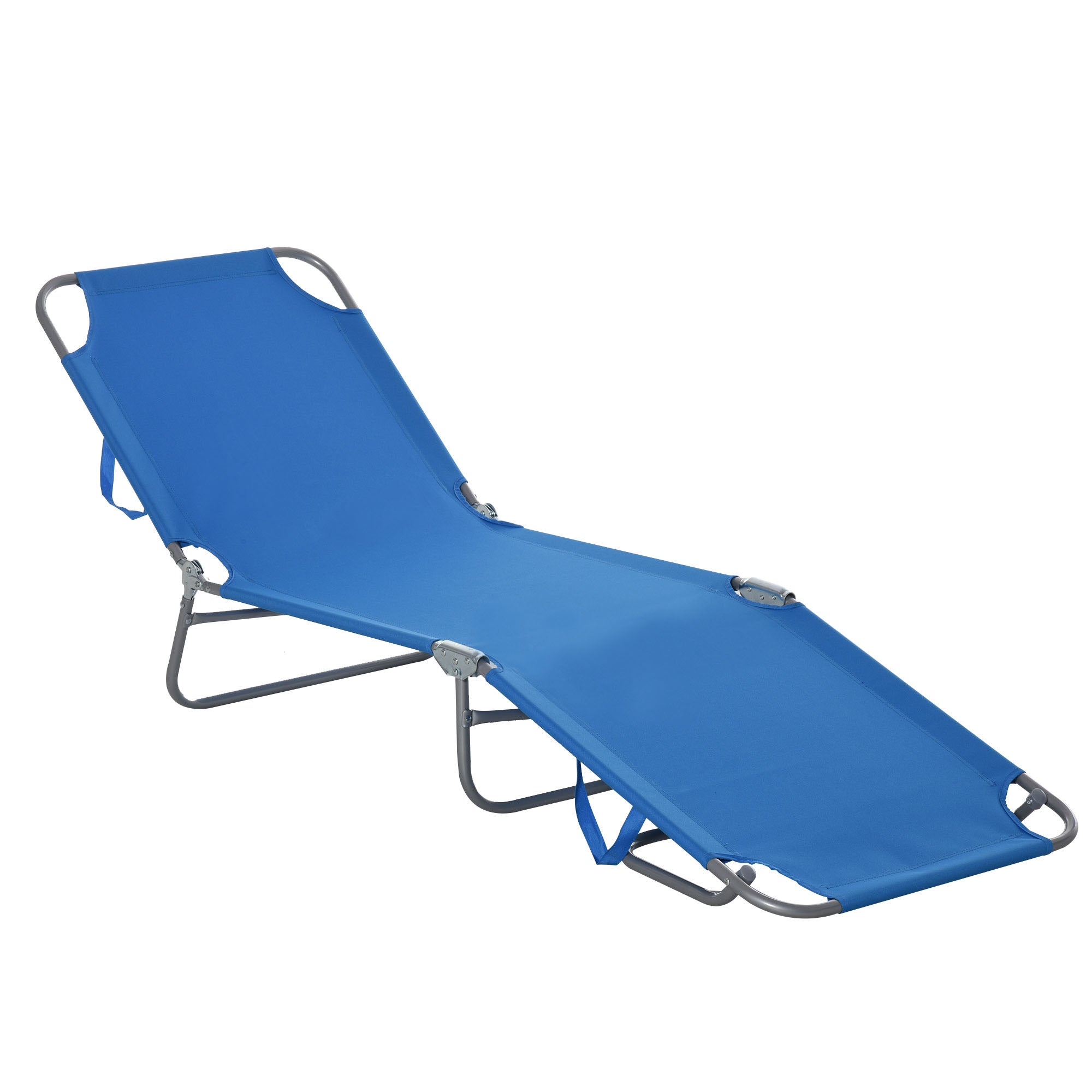 Solseng, Foldbar, Justerbar Ryglæn, Rustfri Metalramme, 187 X 55 X 24 Cm, Blå Black Friday Aosom Tilbud