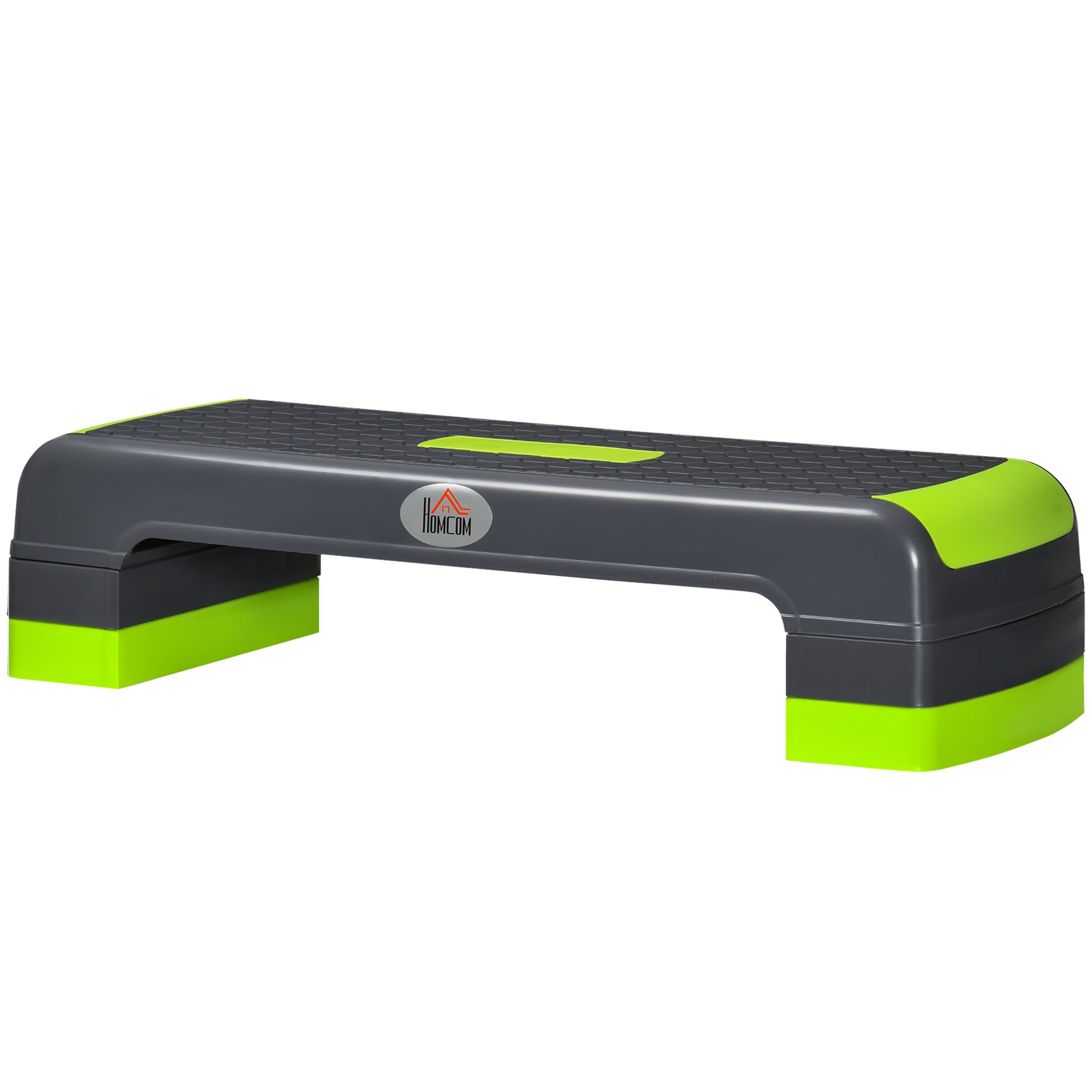 Aerobic Stepper, 3 Trins Højdejusterbar, Op Til 150 Kg, 78 X 28 X 20 Cm, Grå Grøn Black Friday Aosom Tilbud