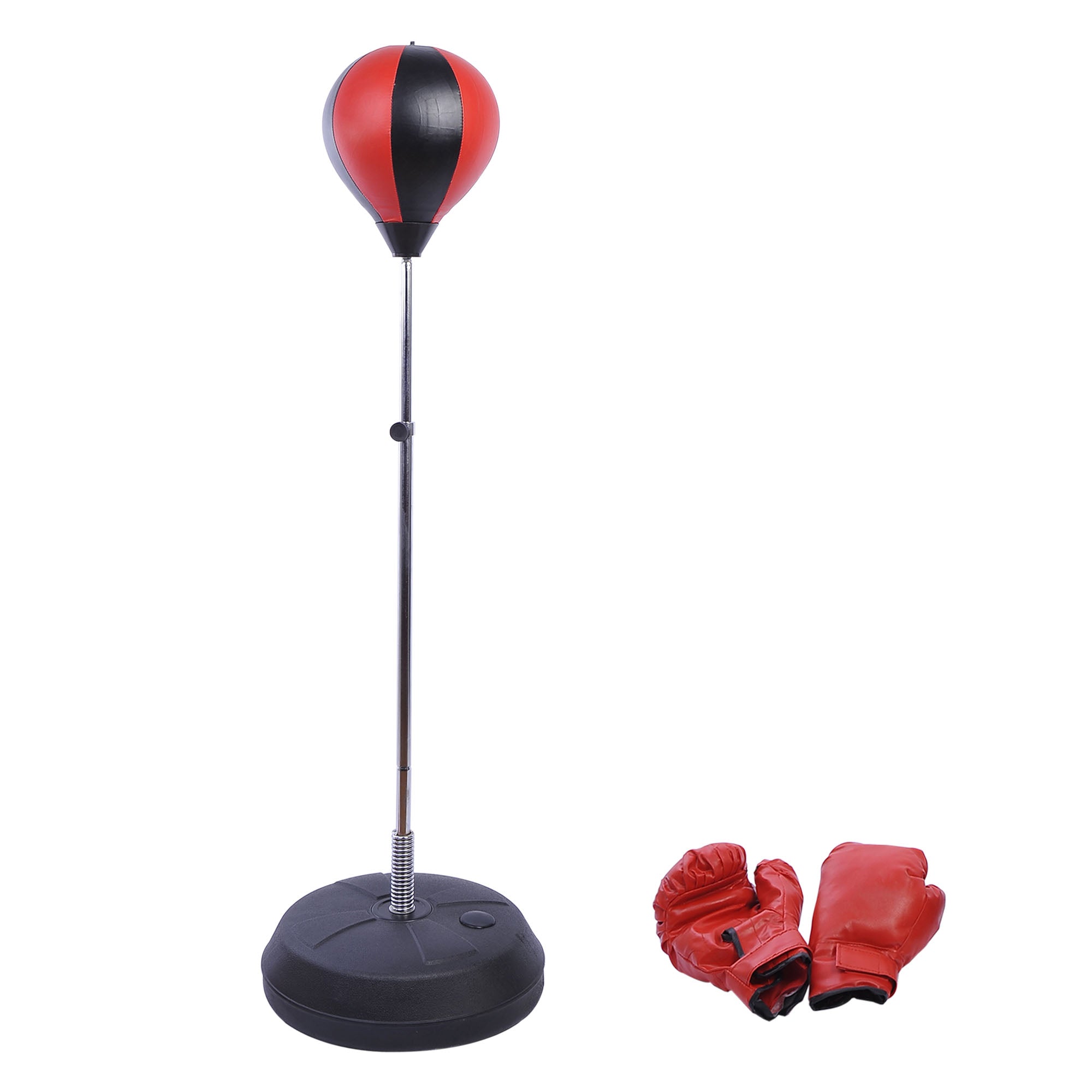 Bokseboldsæt Med Stand   Højdejusterbar 125 145 Cm   Inkl. Handsker Black Friday Aosom Tilbud