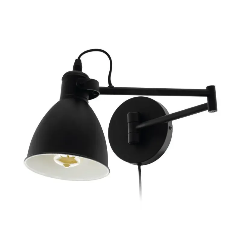 San Peri Væg E27 Sort   Væglampe   97886 Black Friday Eglo Tilbud