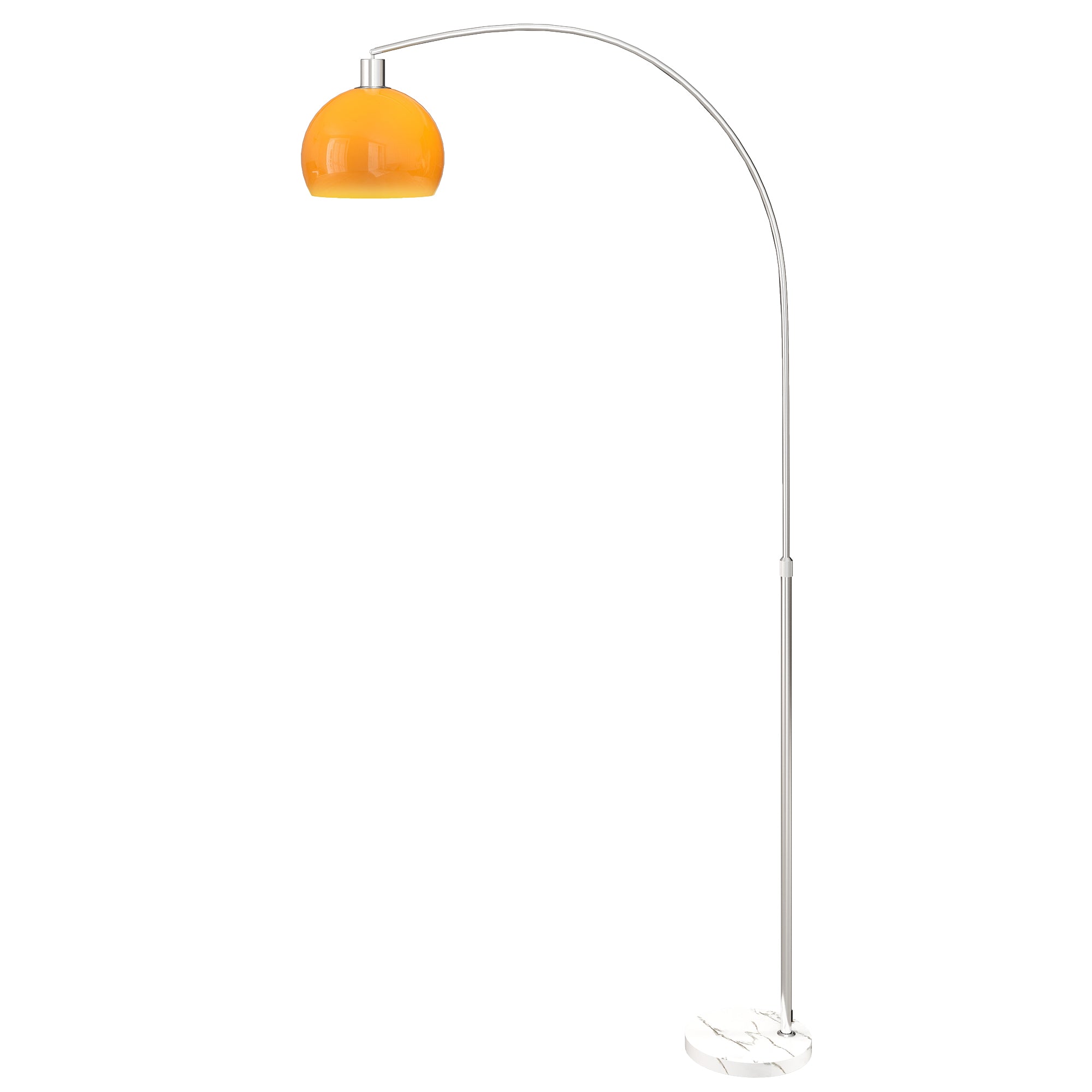 Bueformet Gulvlampe Med Fodkontakt, Lavet Af Marmor, Metal Og Plastik, 26x90x180 Cm, Hvid Og Orange Black Friday Aosom Tilbud