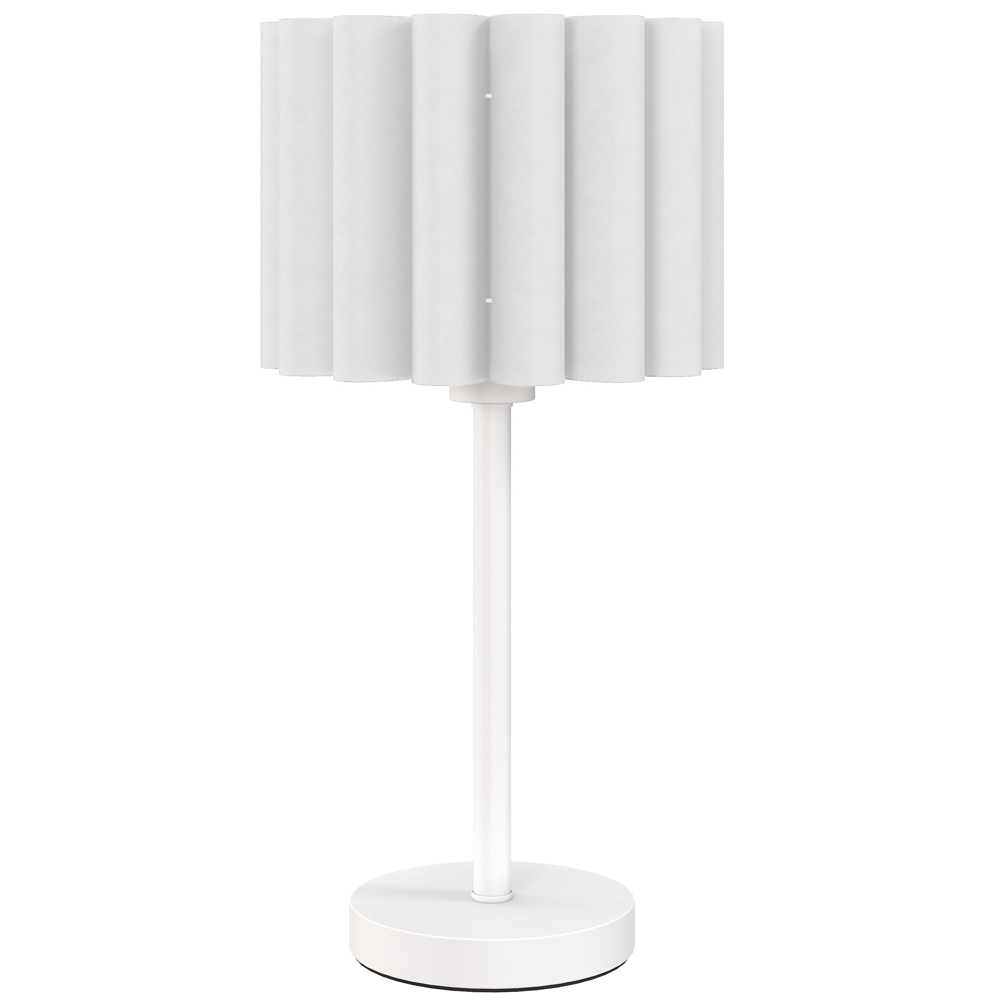 Bordlampe I Retrostil, Natlampe, Plastikskærm, Knapkontakt, Hvid Black Friday Aosom Tilbud