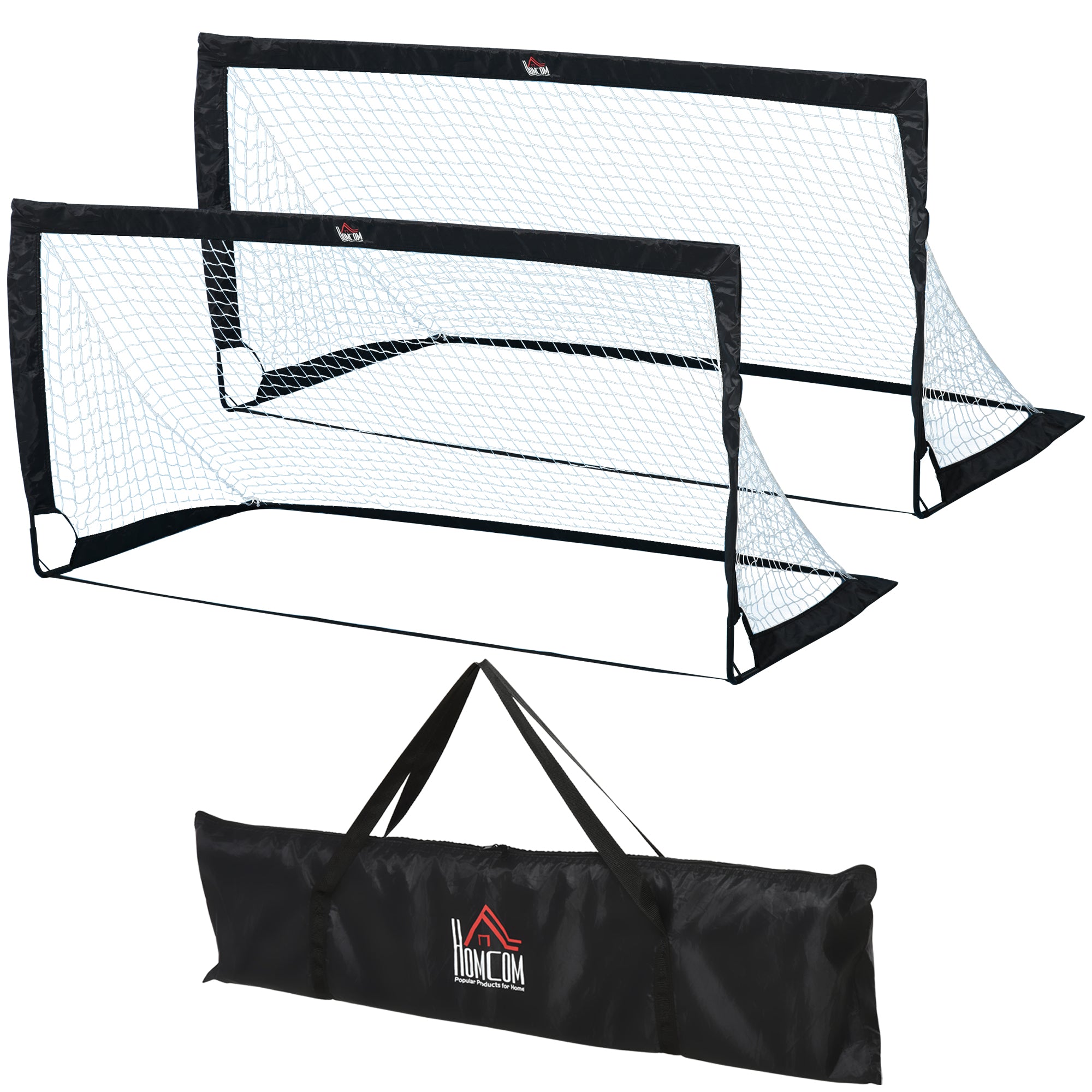 Fodboldmål Sæt Med 2 Foldbare 183 X 90 X 90 Cm Fodboldmål Med Bæretaske Vejrbestandige Udendørs Fodboldmål Til Voksne Fodboldmål Til Have Træning Fritid Sort Black Friday Aosom Tilbud