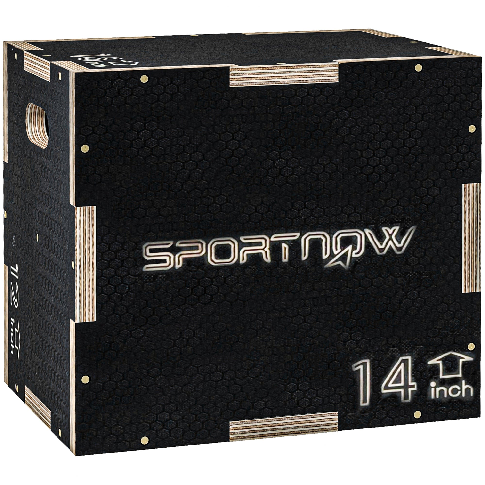 Plyo Boks Springboks, Robust, 40,5 X 35,5 X 30,5 Cm, Sort, Håndtag 10 X 3,5 Cm, Op Til 120 Kg Black Friday Aosom Tilbud